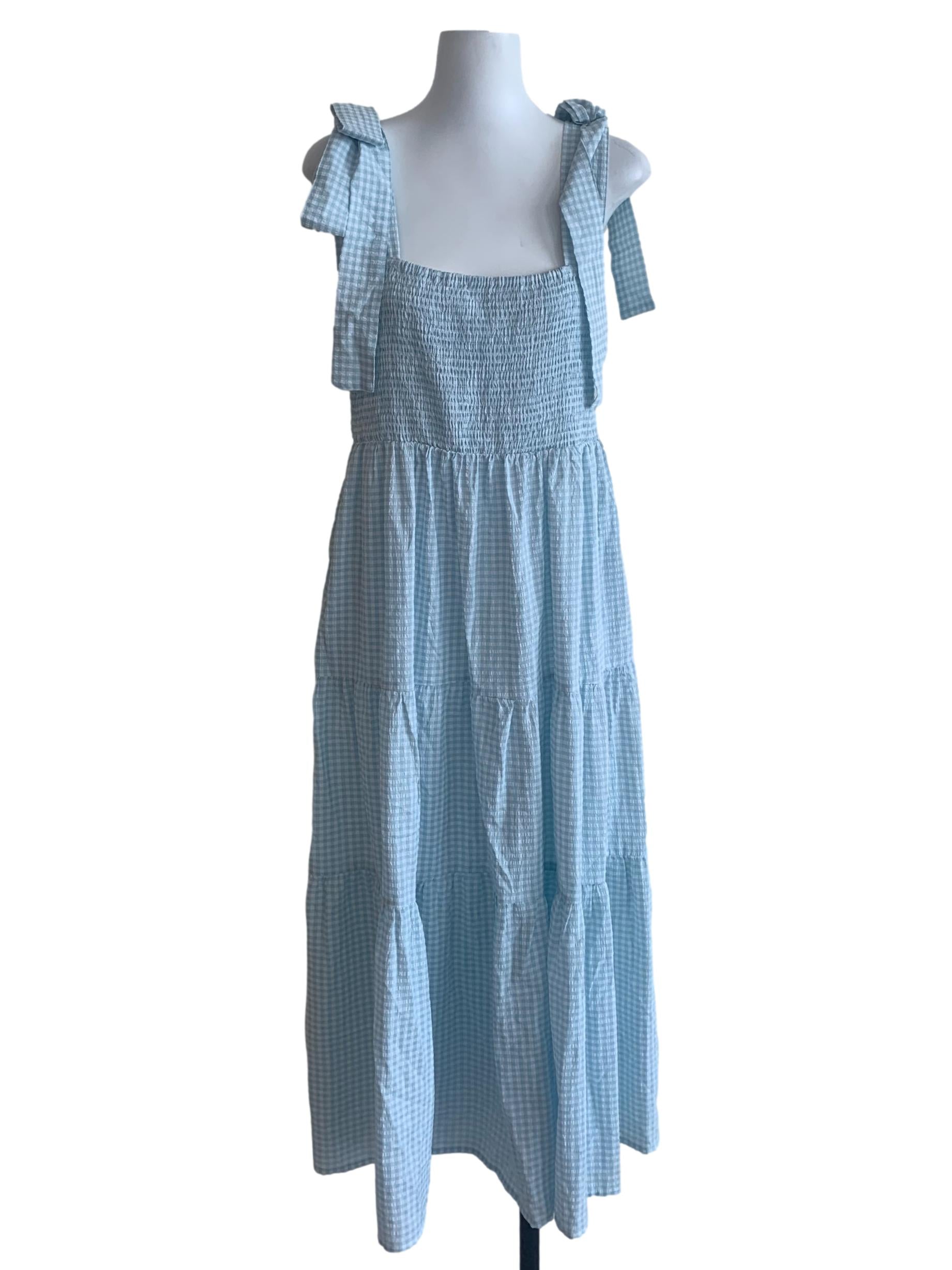 Blue Gingham Pattern Dress