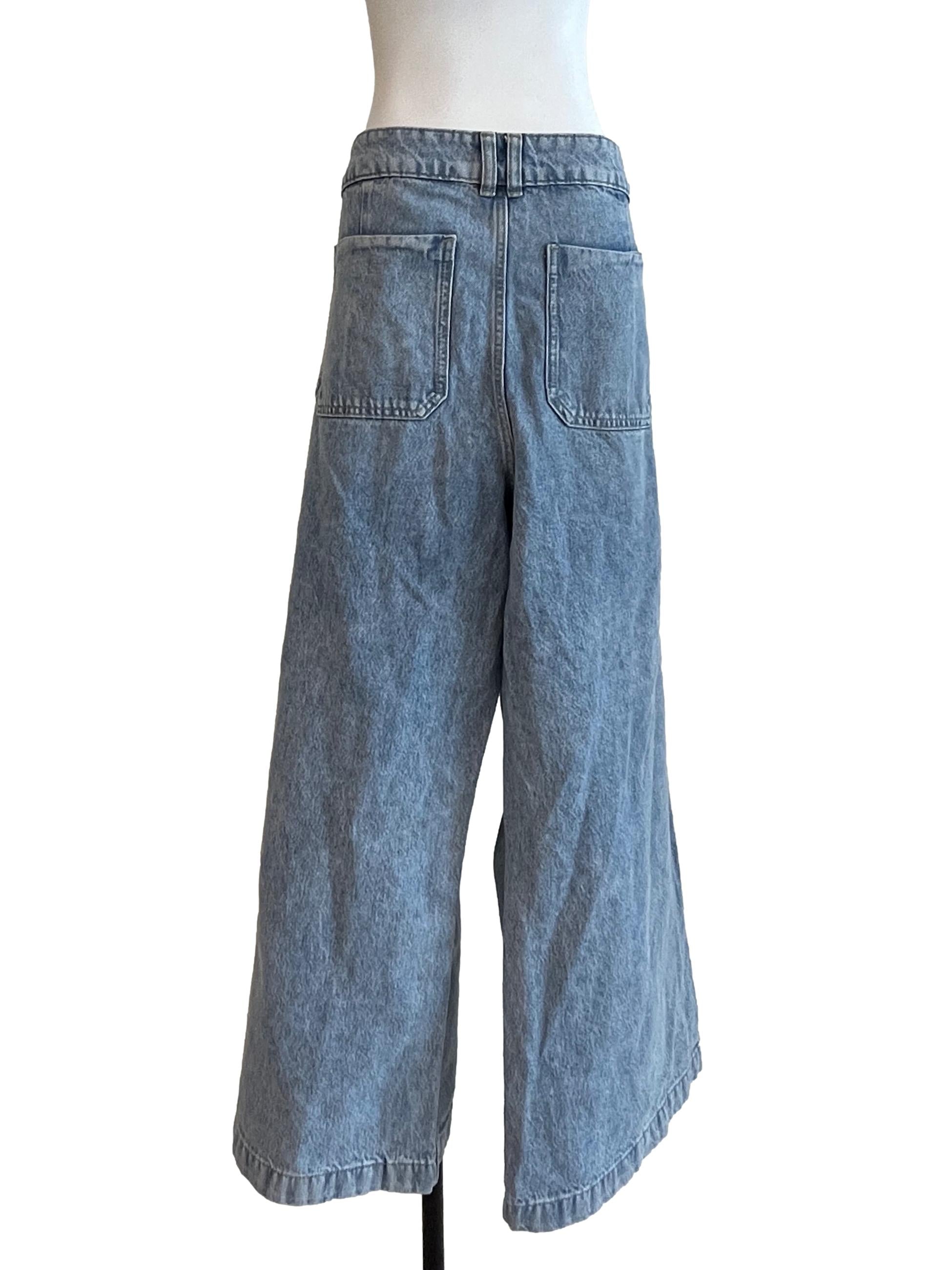 Sky Denim Blue Wide Jeans