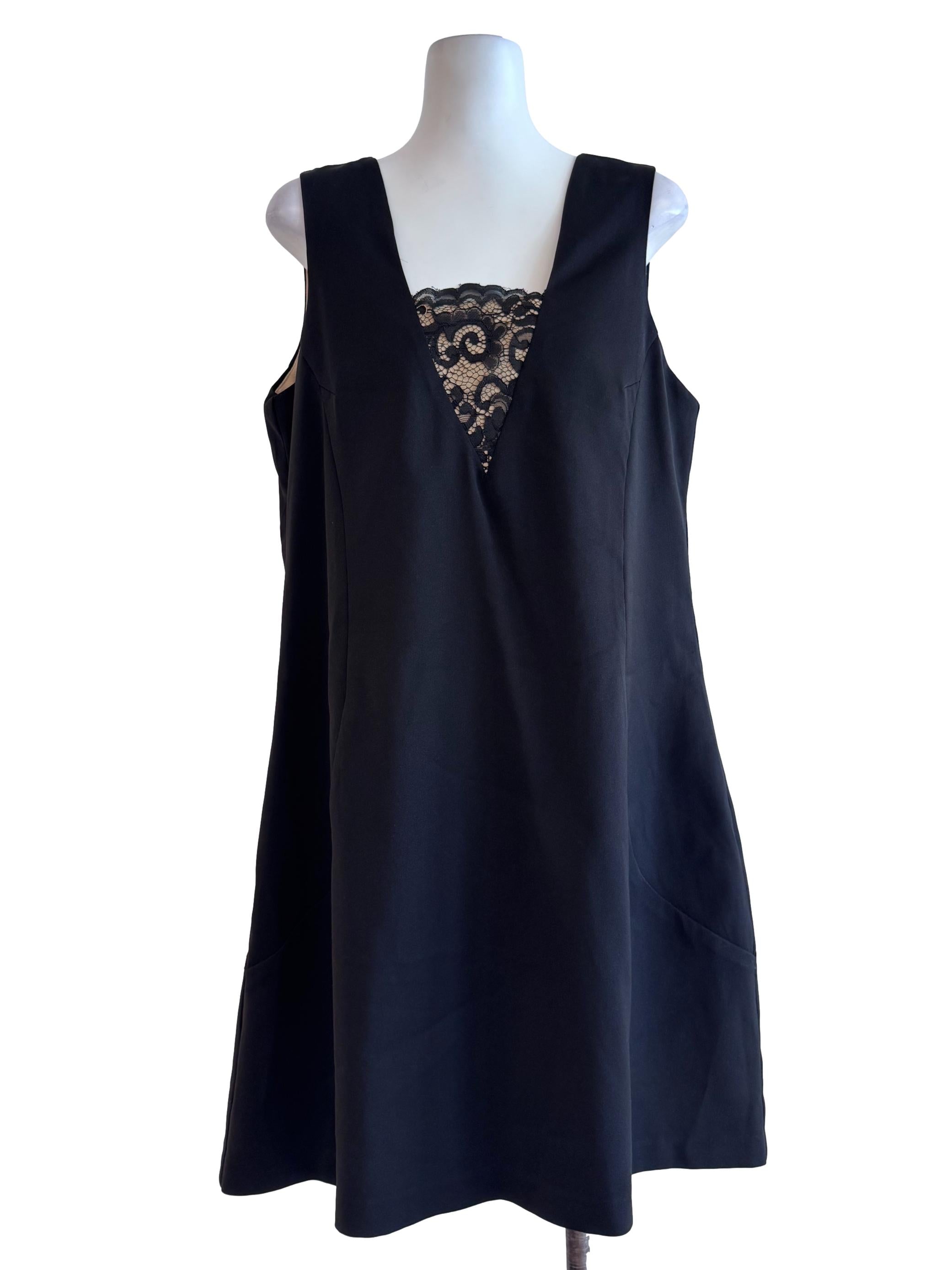 Black A Line Sleeveless Dress