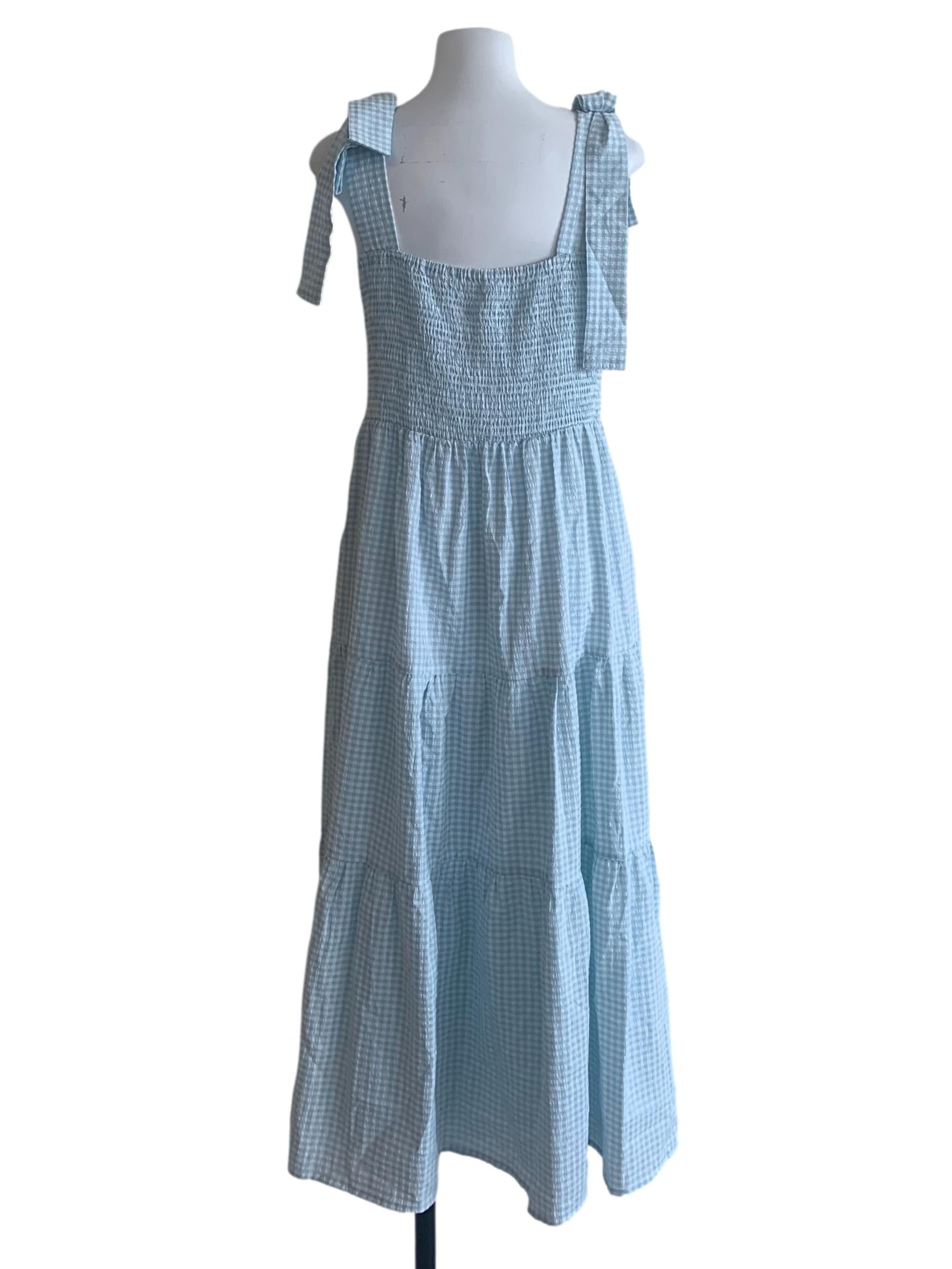 Blue Gingham Pattern Dress