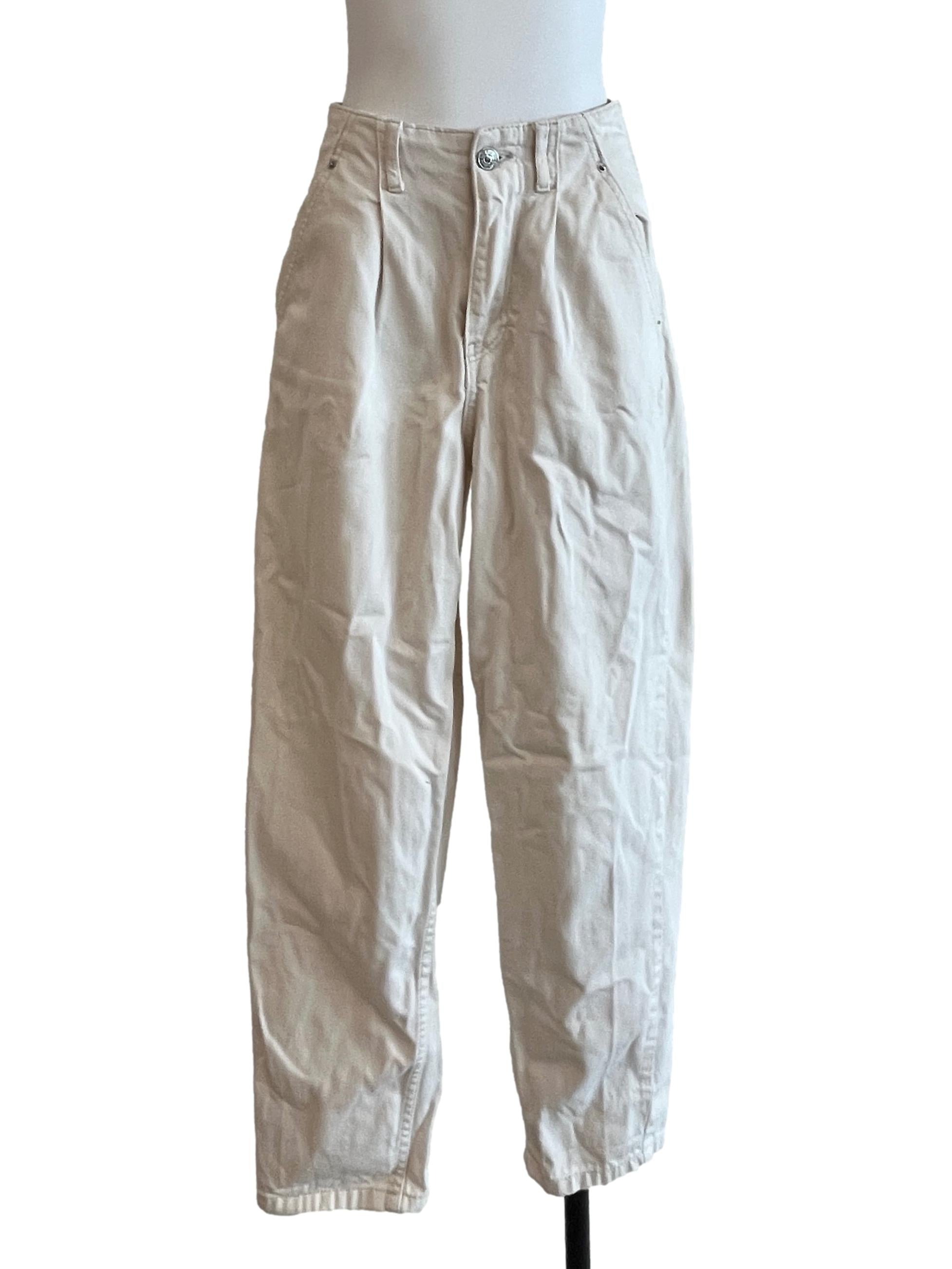 Beige White Denim Jeans