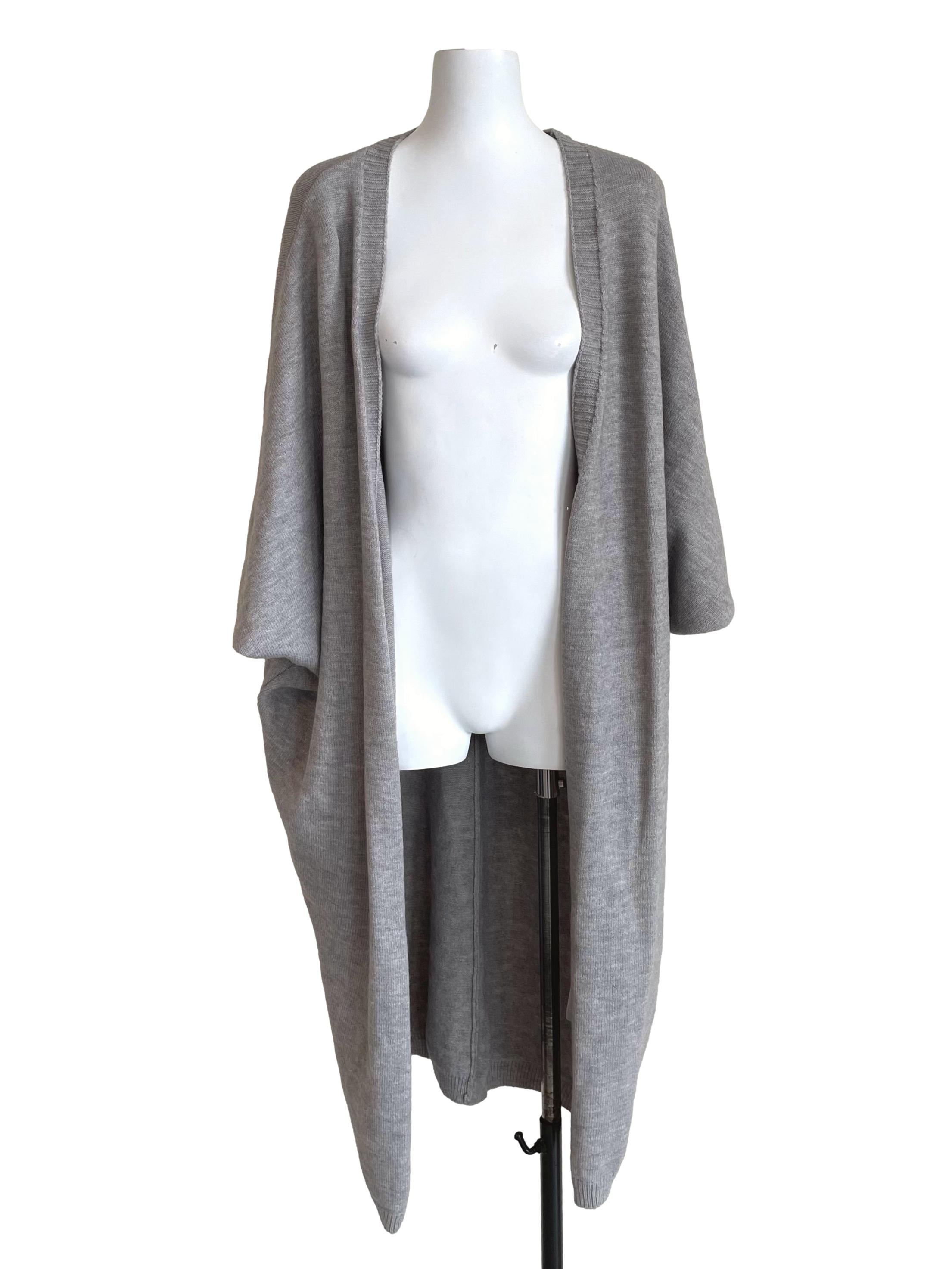 Light Grey Open Front Batwing Cardigan LB