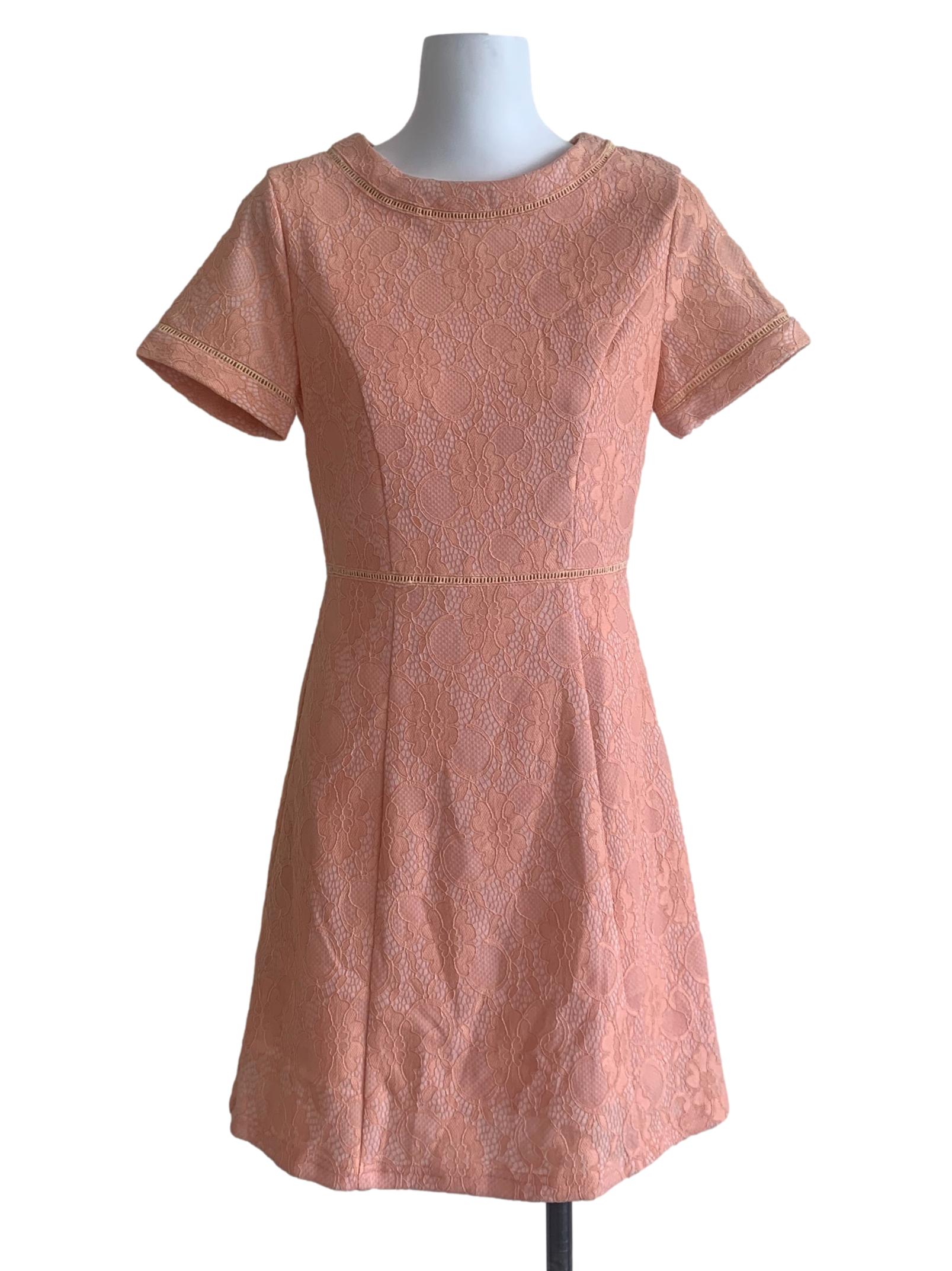 Cantaloupe Orange Floral Pattern Dress