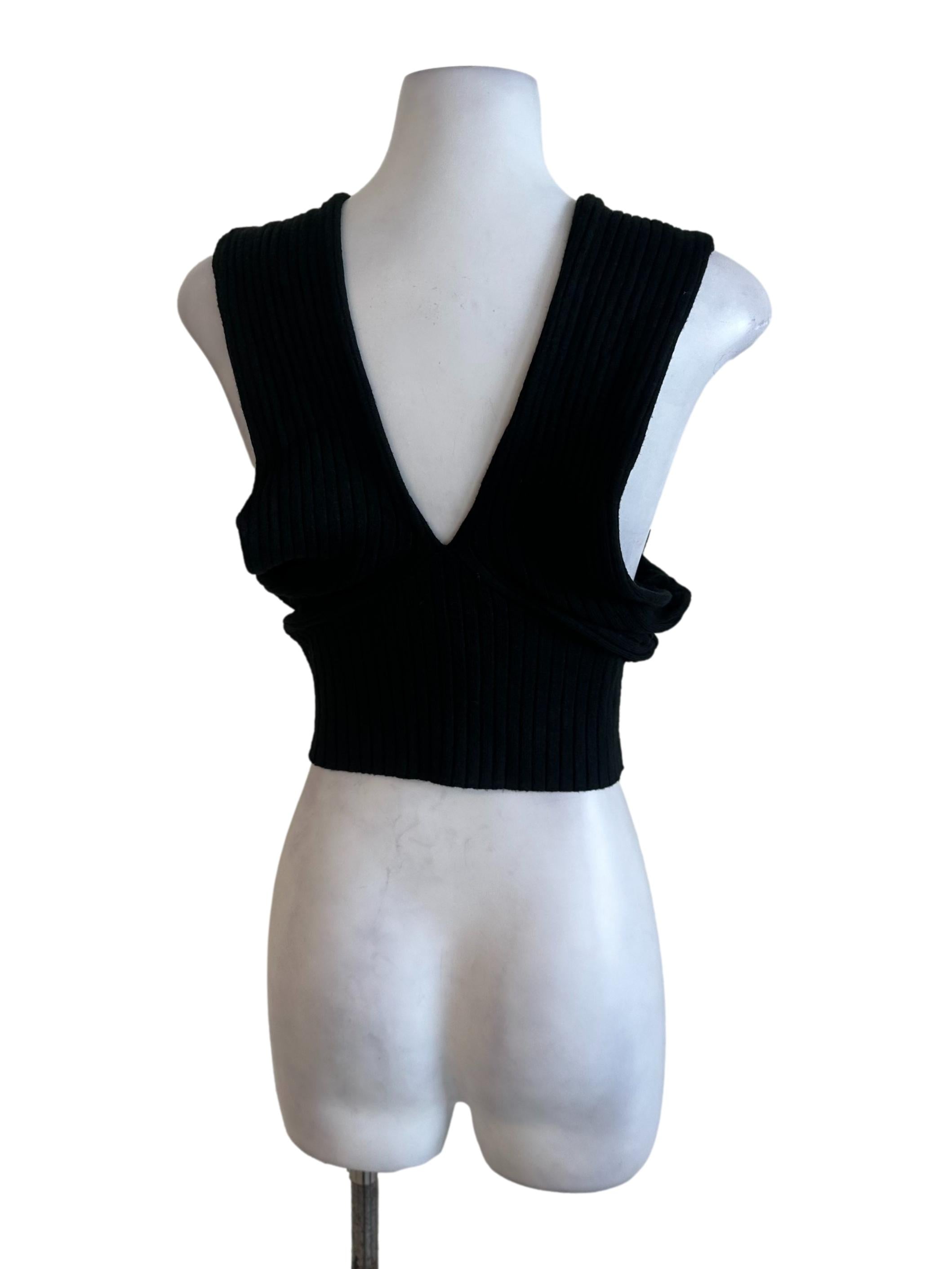 Black Stripe Knit Top