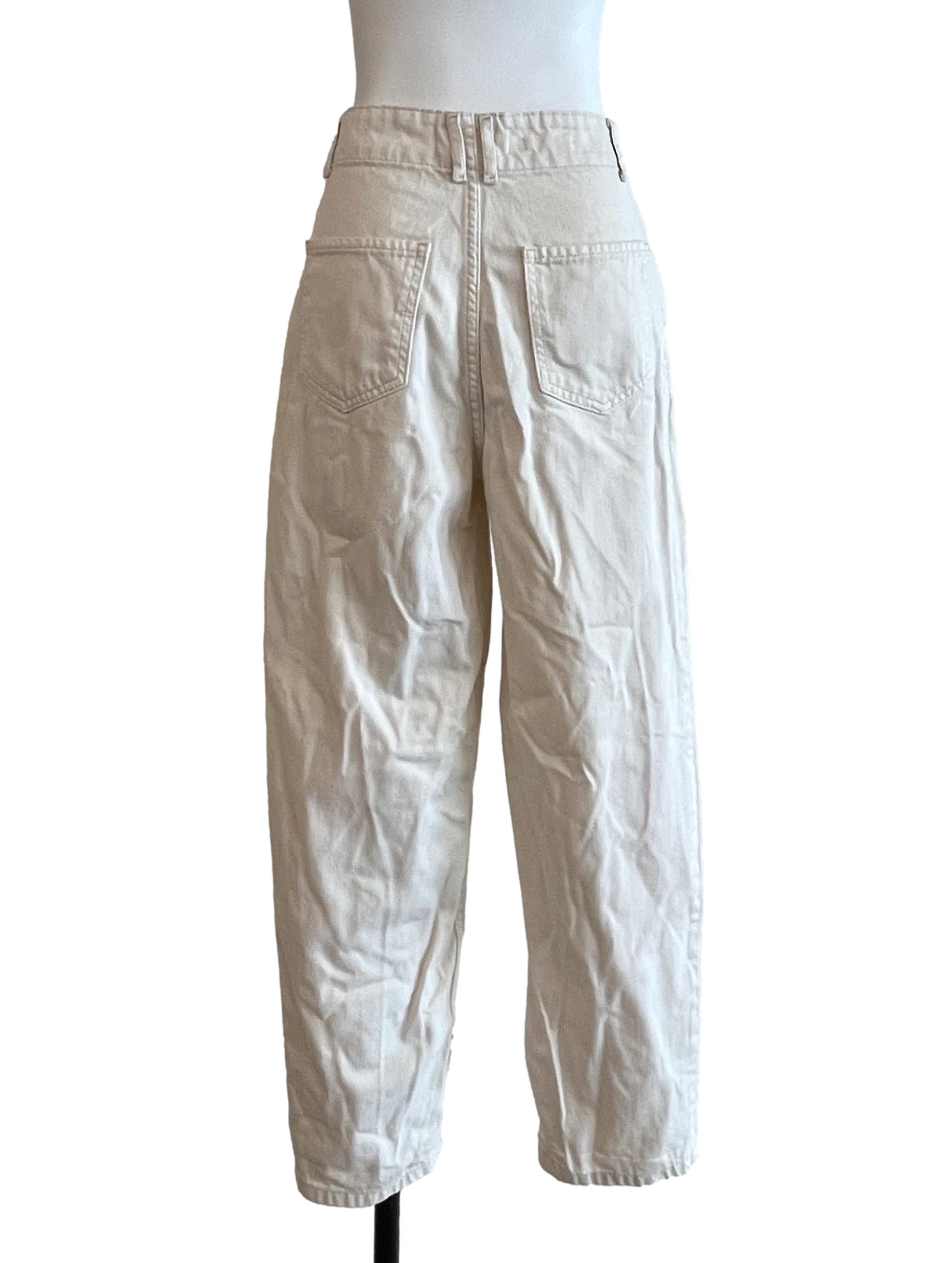 Beige White Denim Jeans