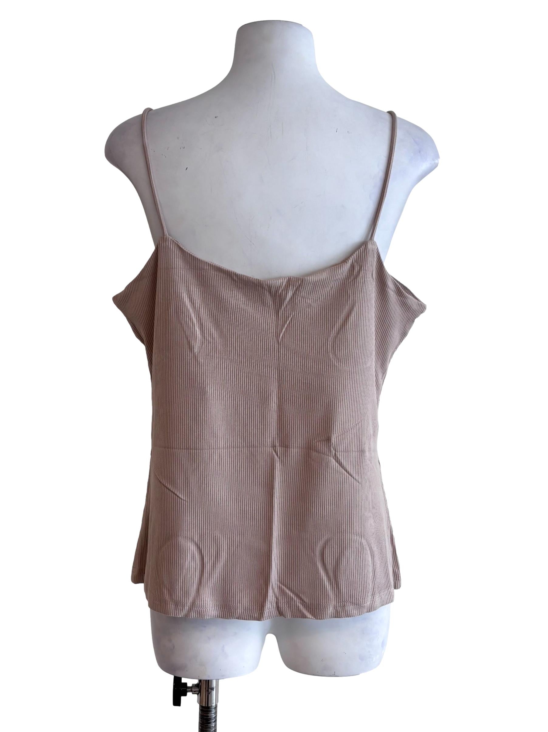 Brown Madrid Ribbed Padded Top