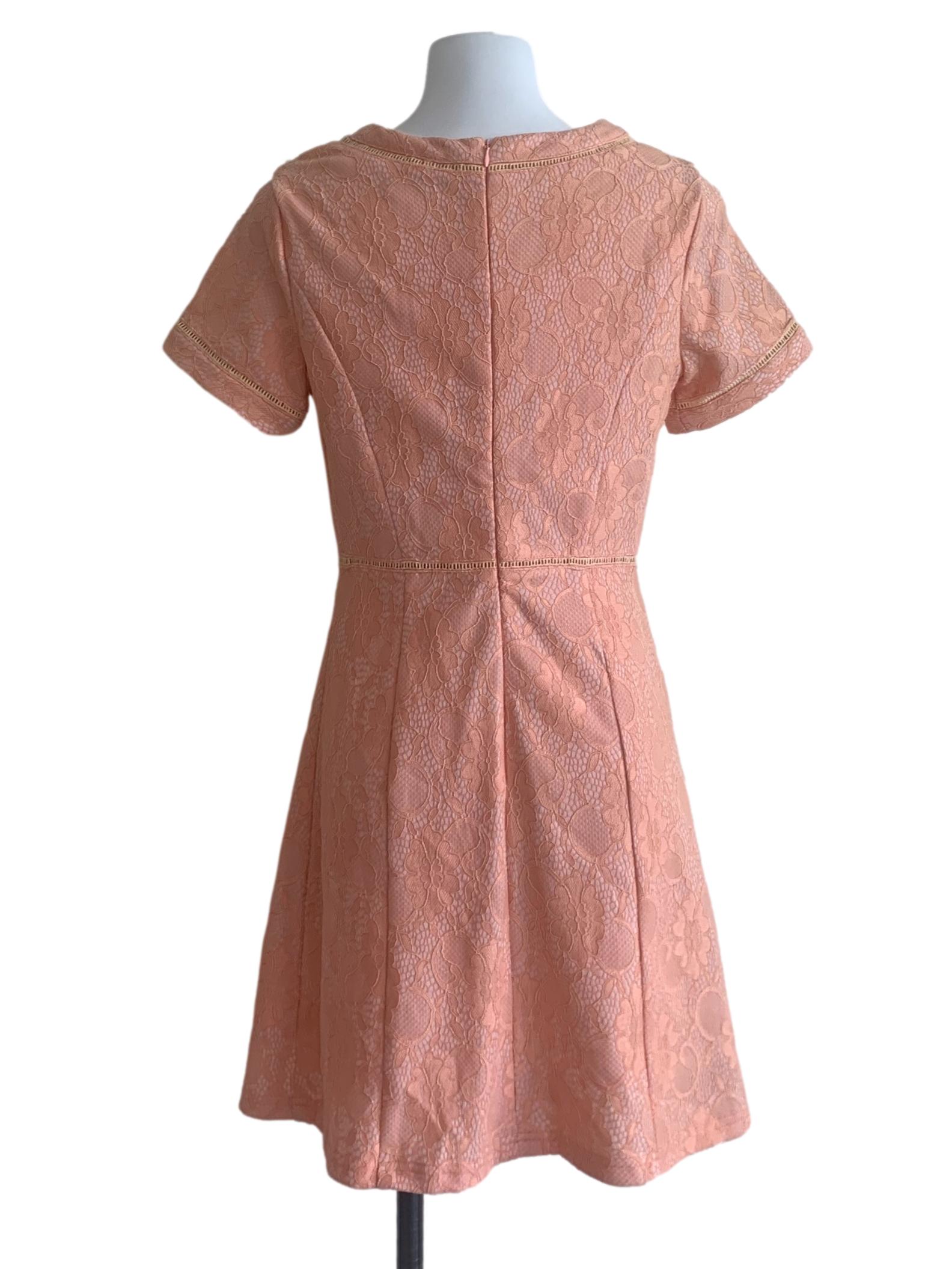 Cantaloupe Orange Floral Pattern Dress