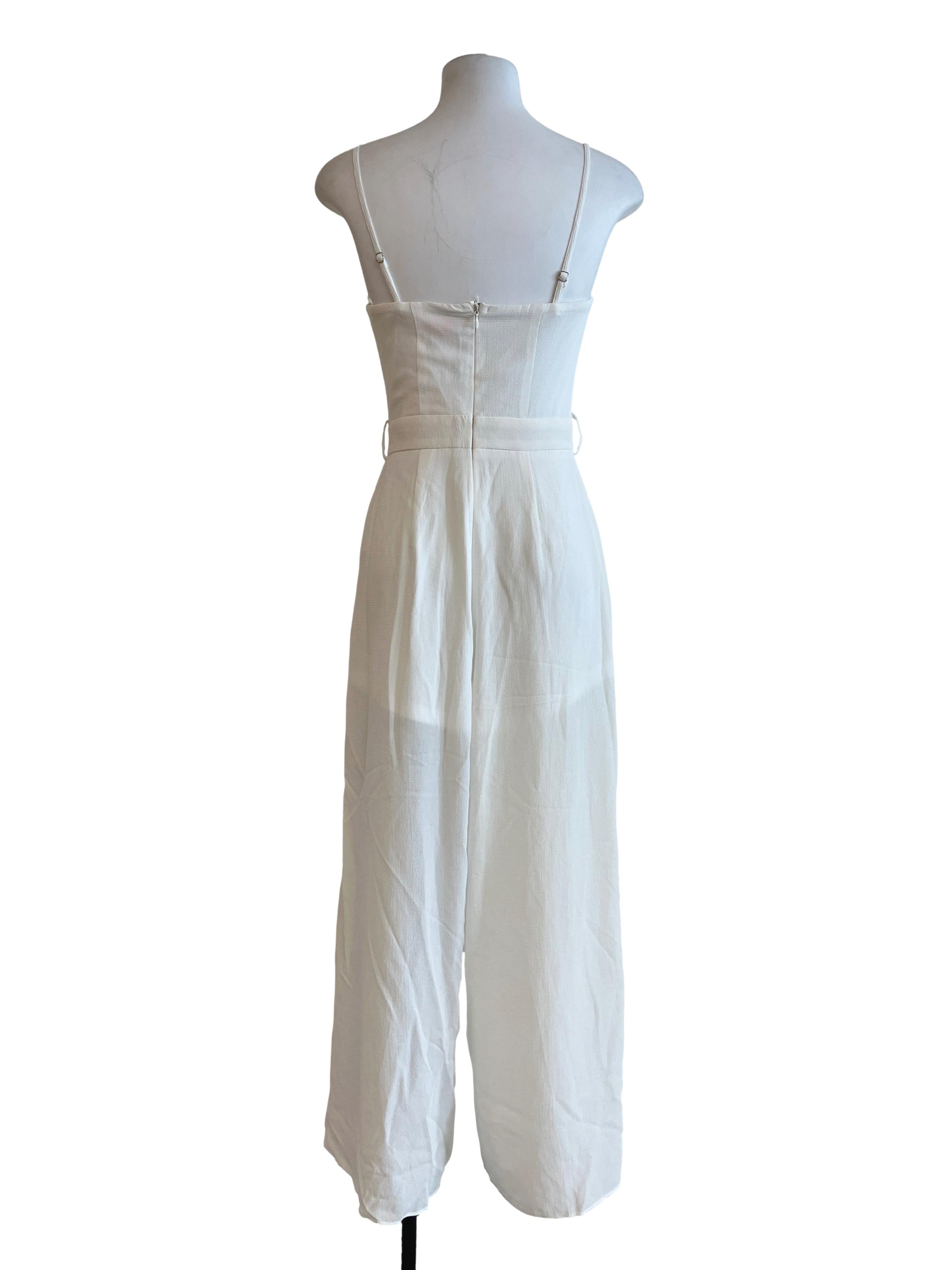 Off White Square Neck Jumpsuit