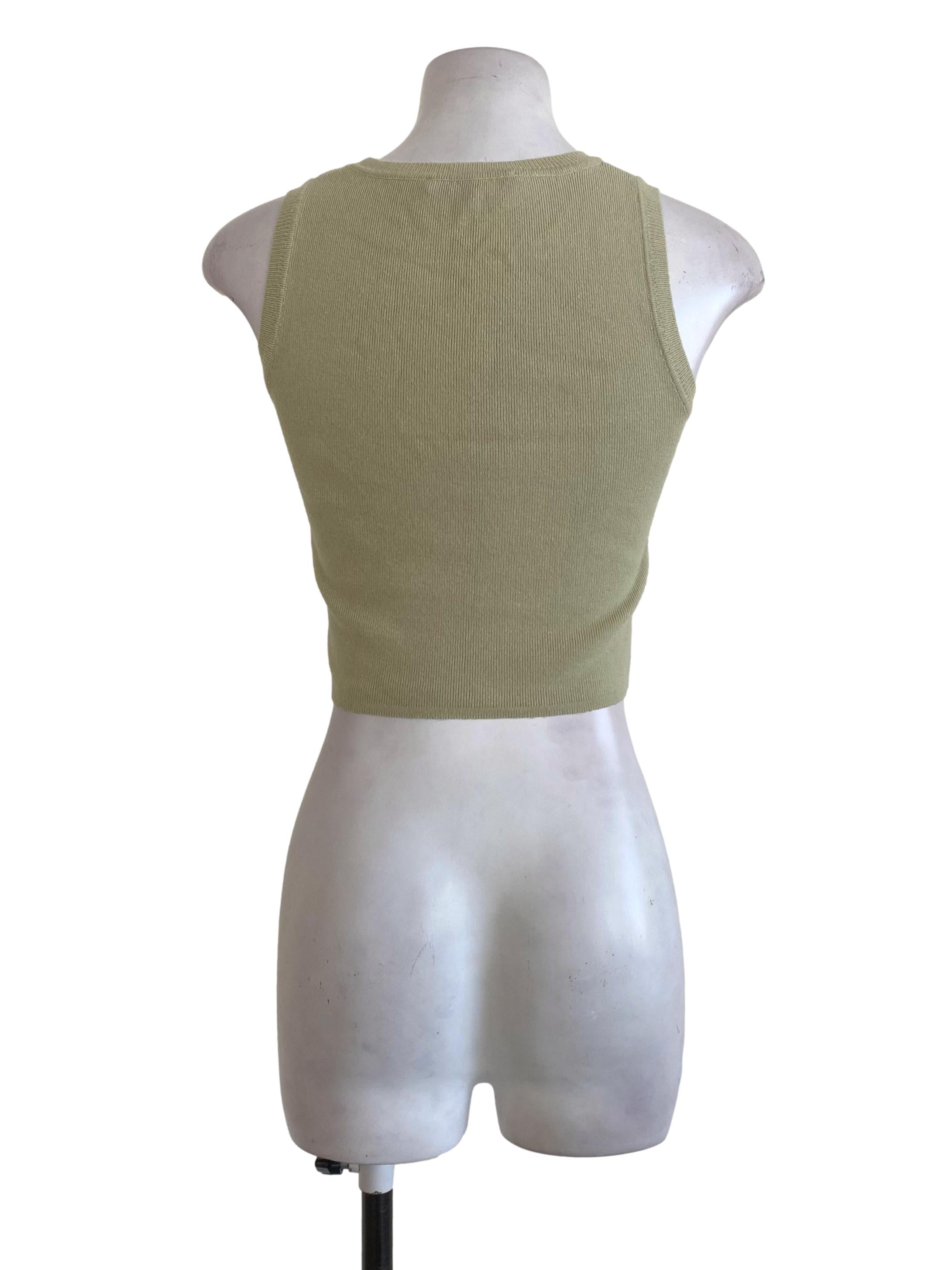 Pastel Green Sleeveless Crop Top TCL