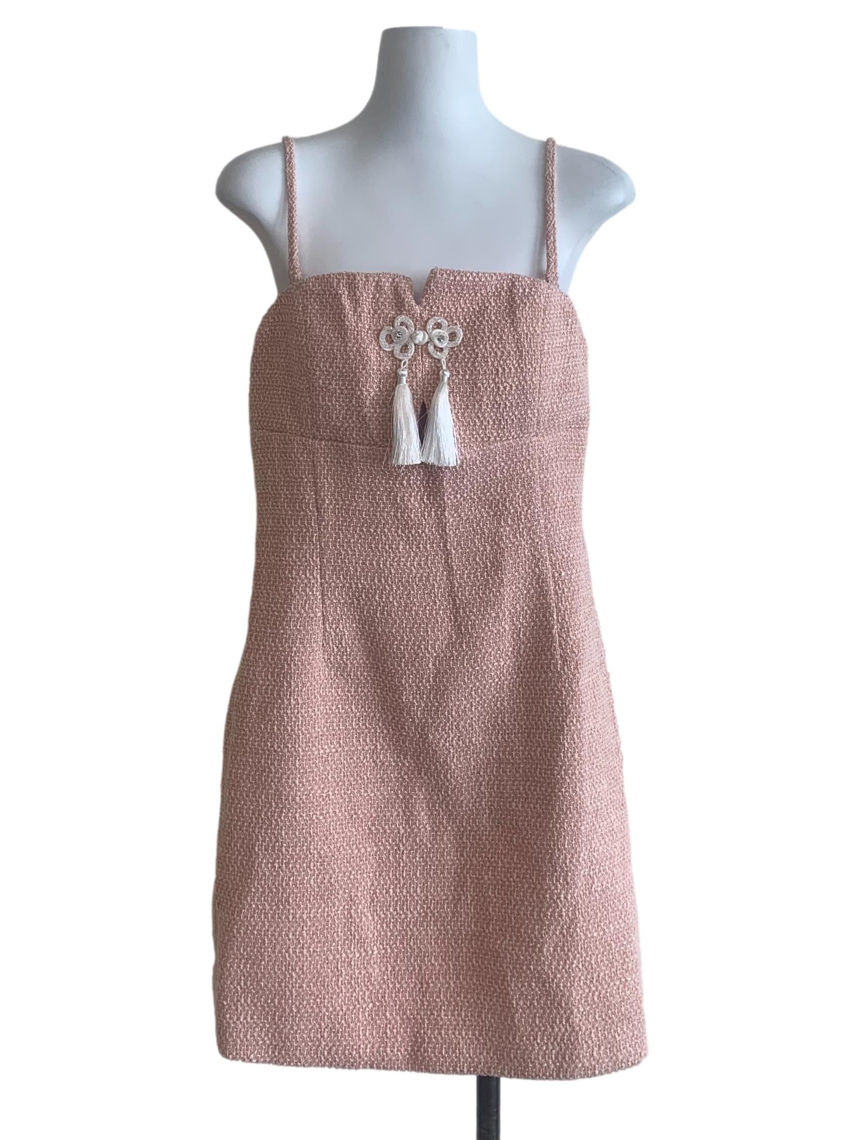Rose Pink Tweed Dress