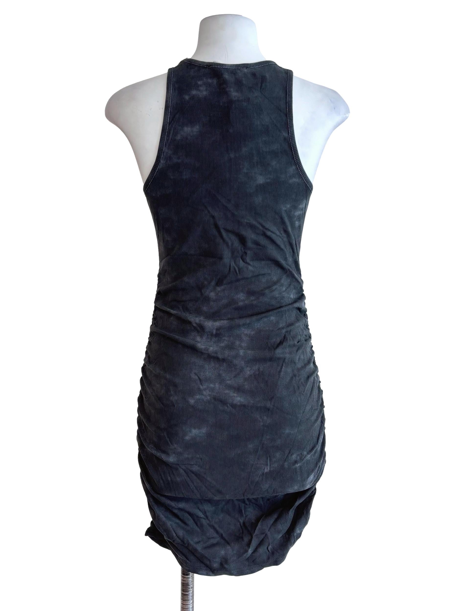 Black Aerin Asymmetrical Ruch Side Dress