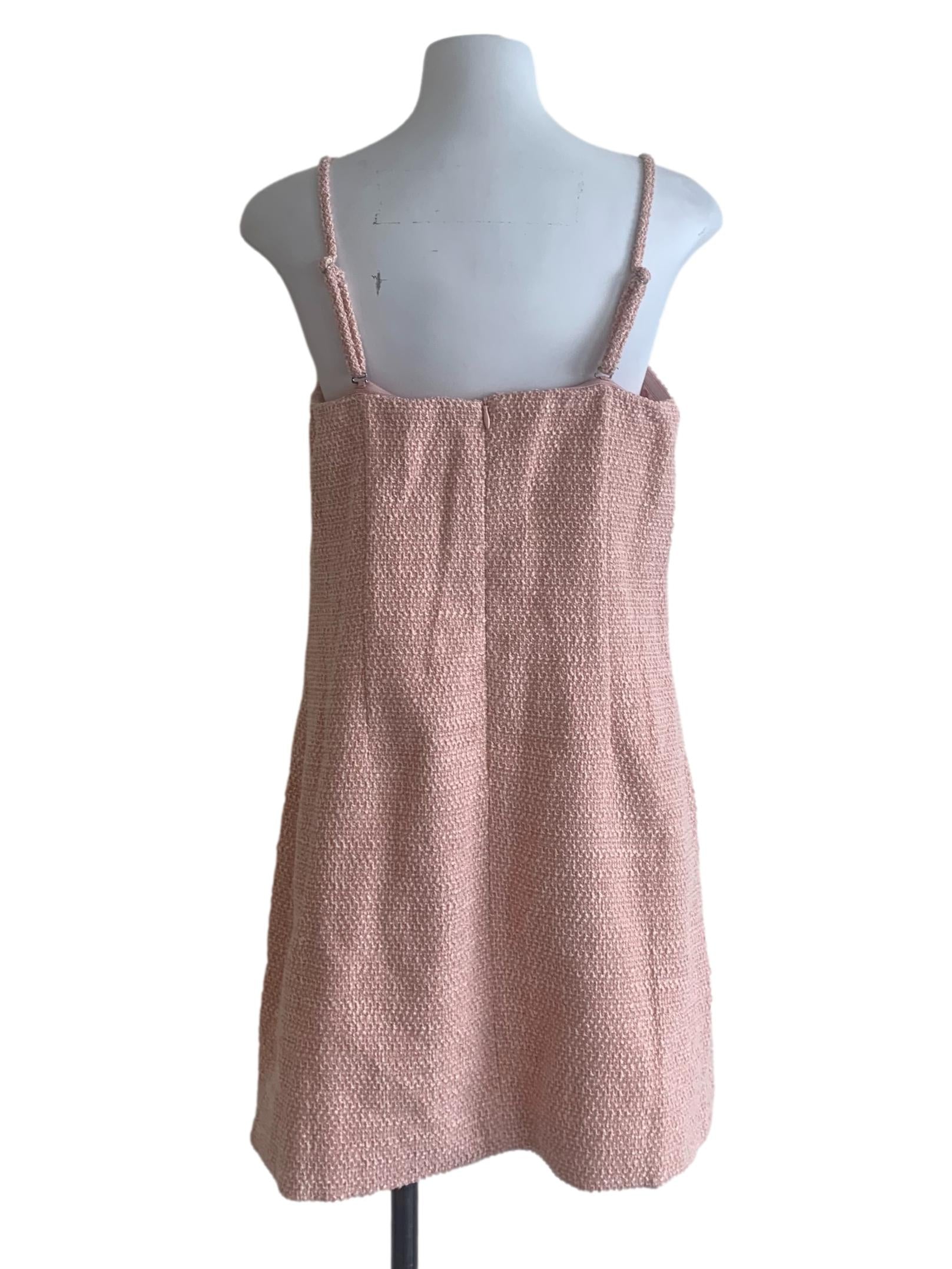 Rose Pink Tweed Dress