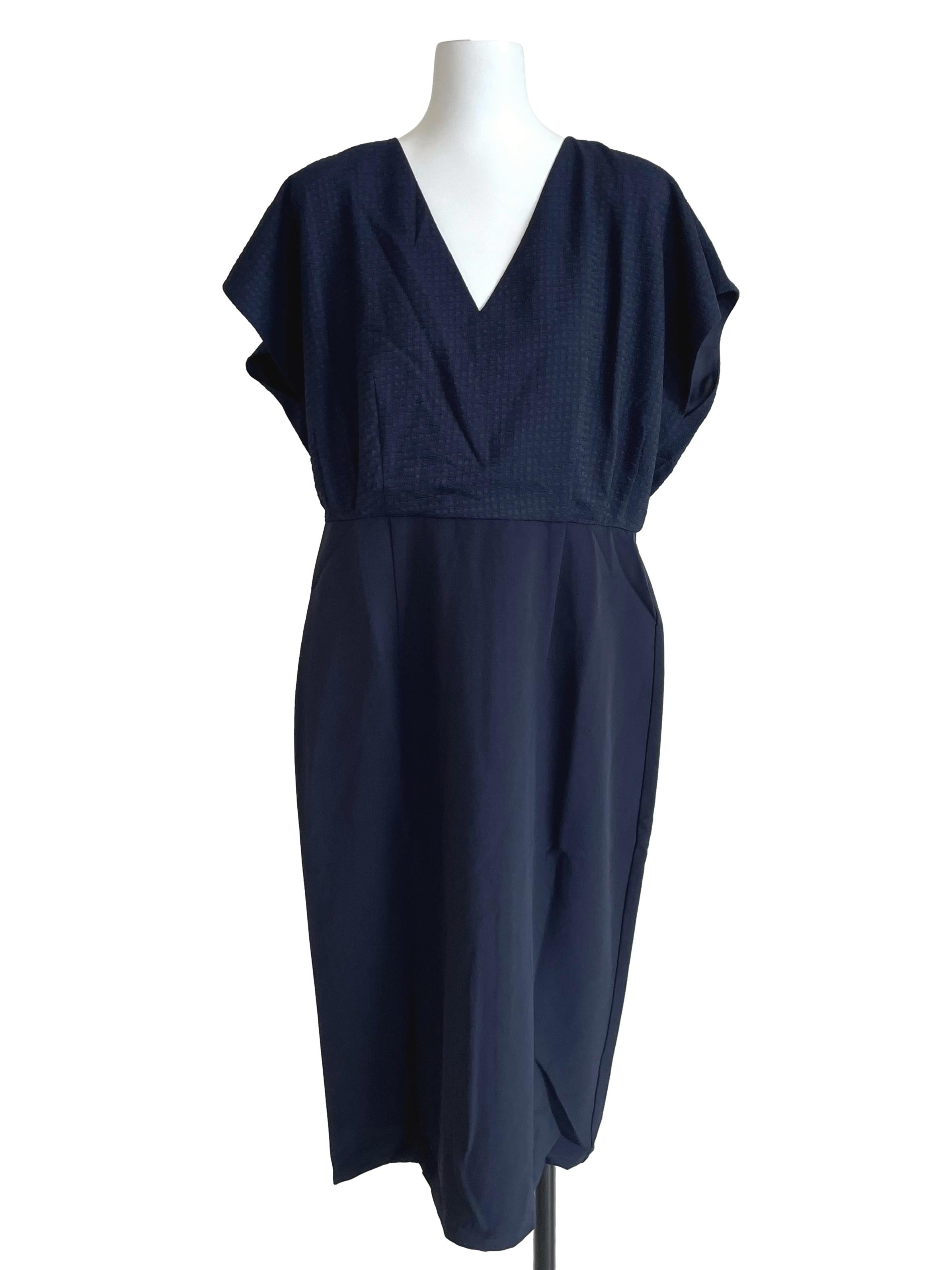Navy Drop Shoulder Slip Dress LB