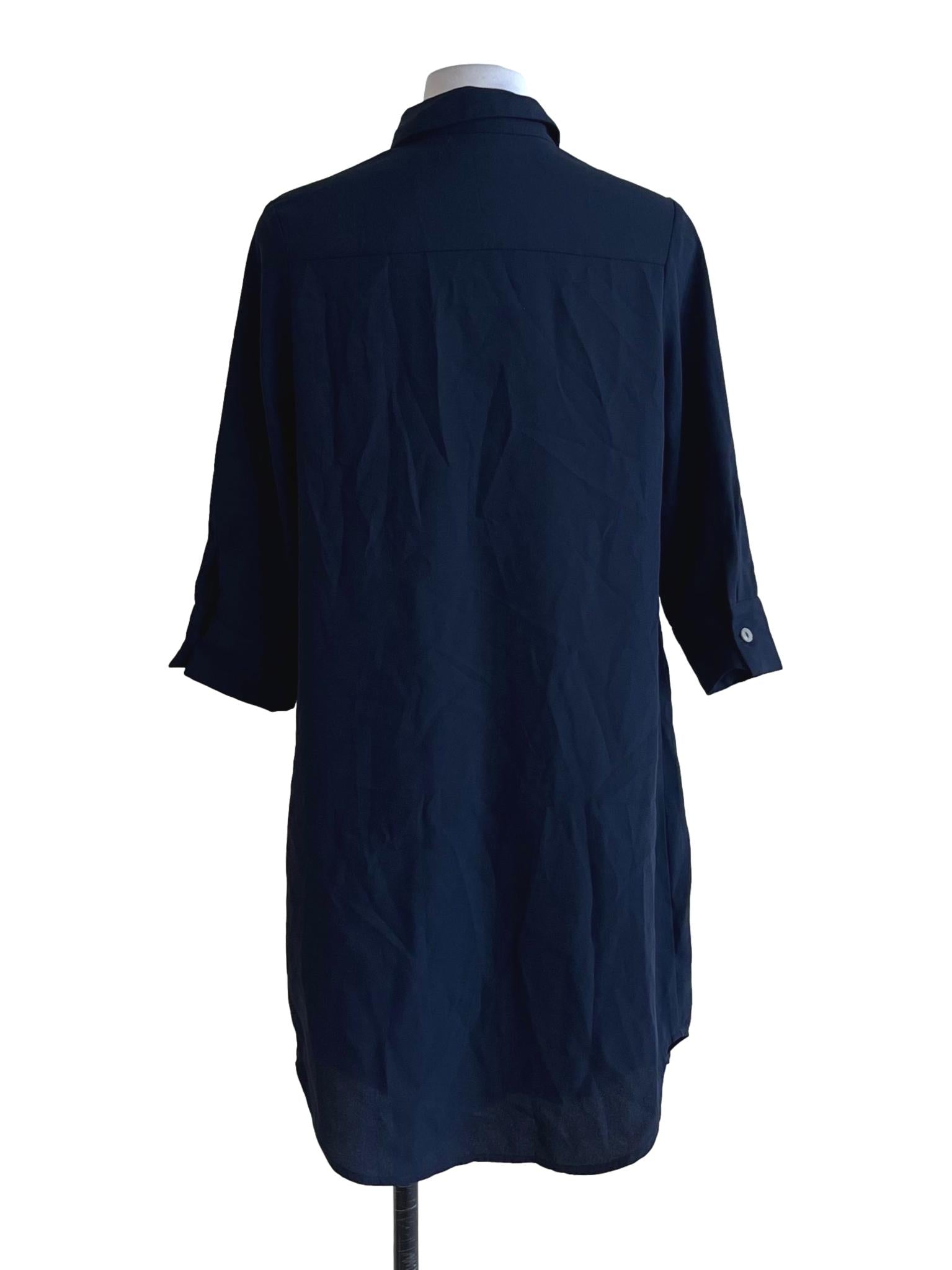 Navy Blue Wing Collar Shirt Dress LB