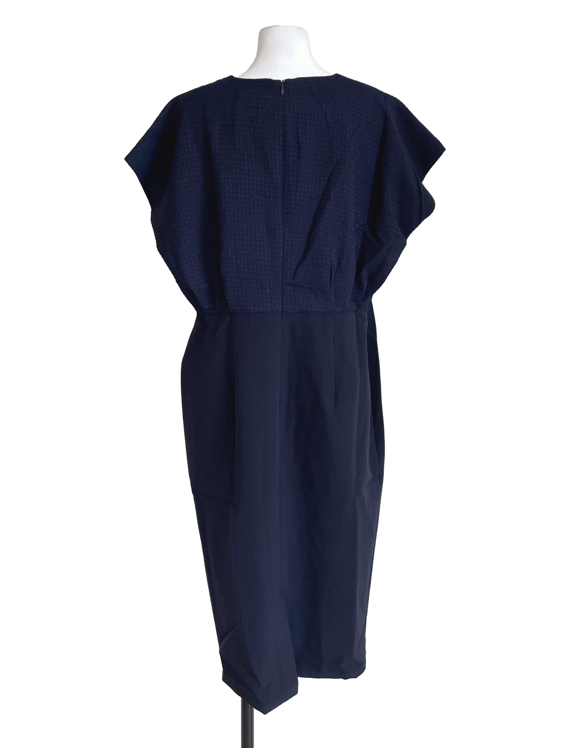 Navy Drop Shoulder Slip Dress LB