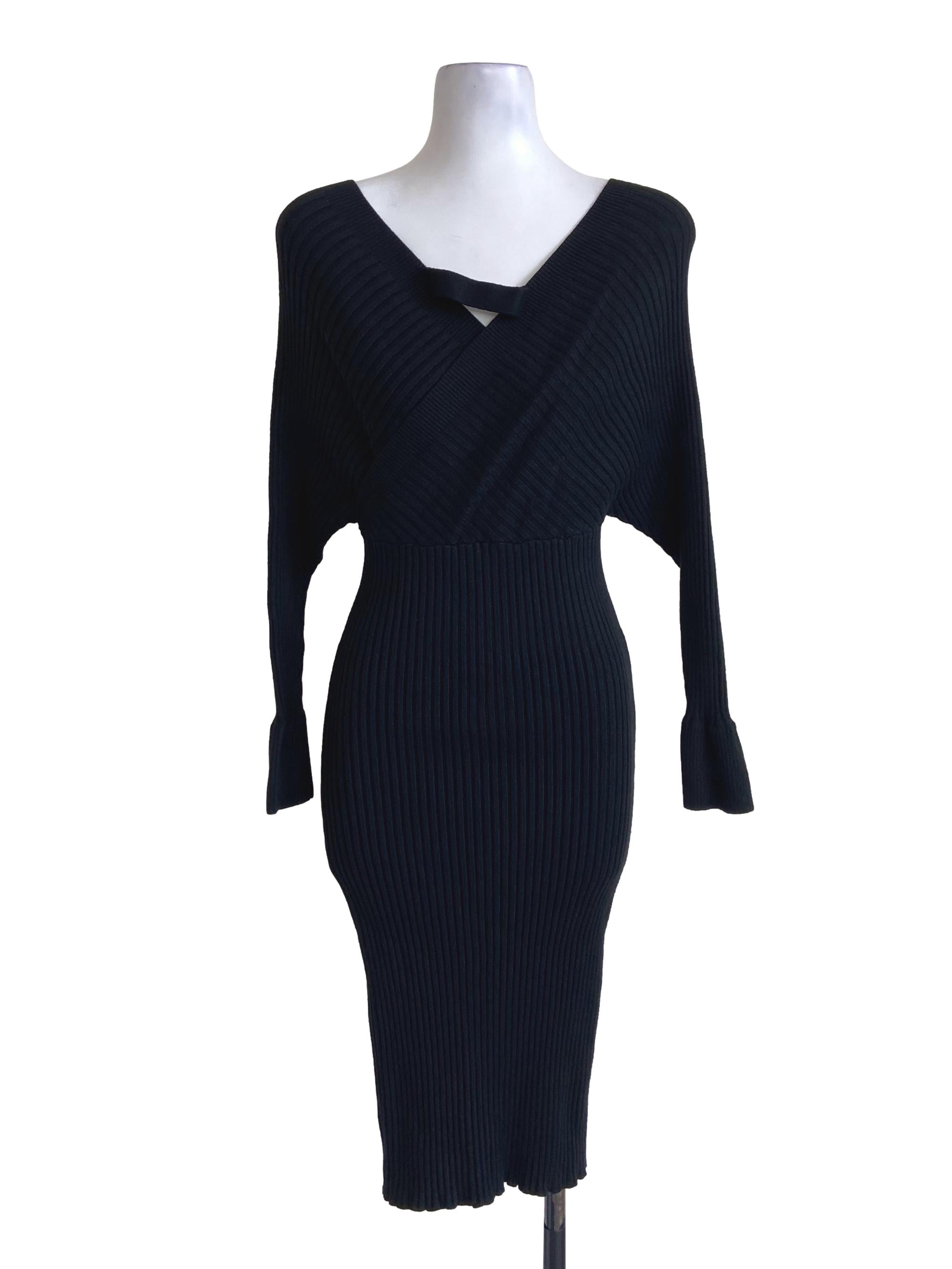 Black Pencil Stripe Bodycon Dress