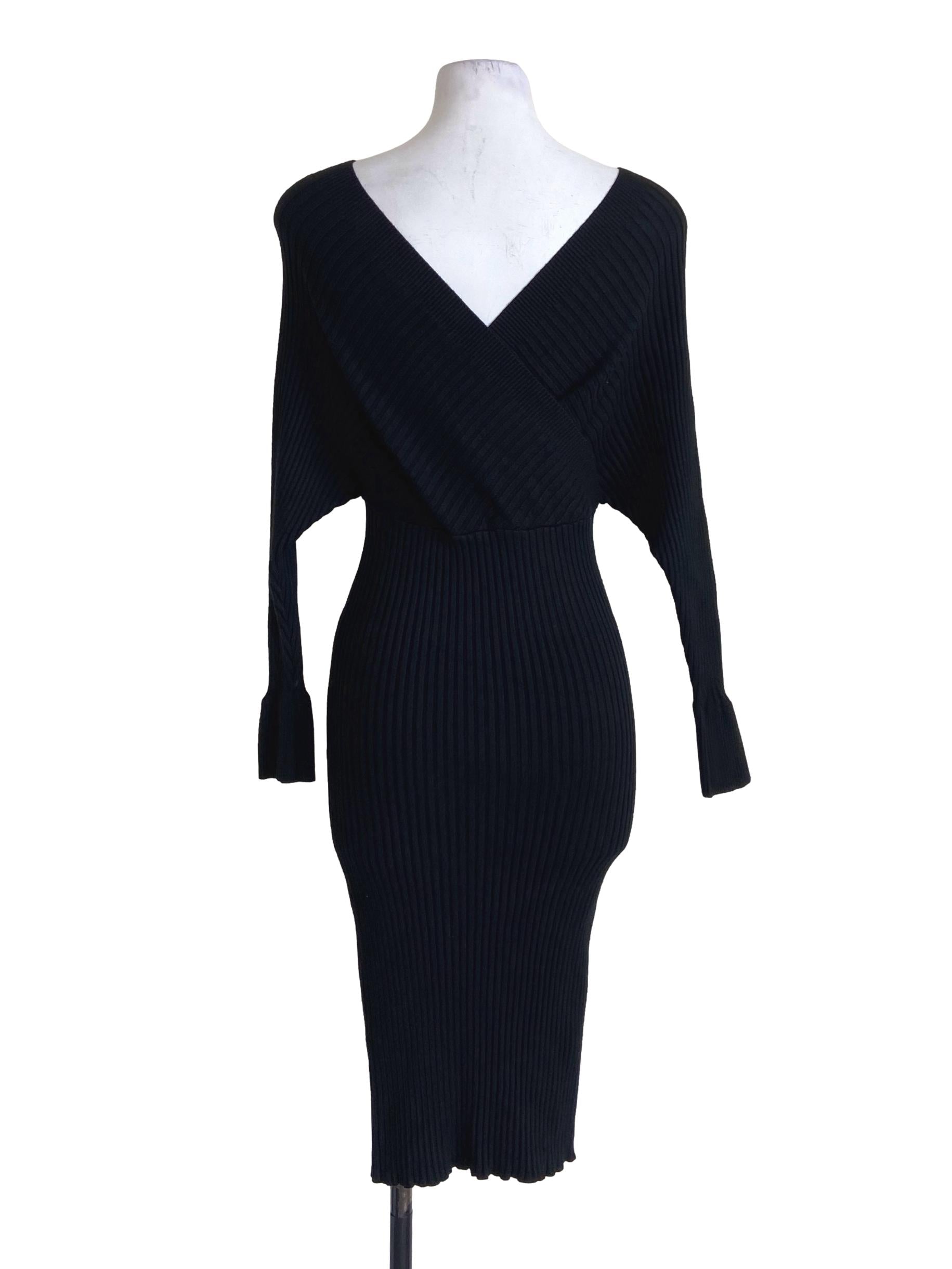 Black Pencil Stripe Bodycon Dress