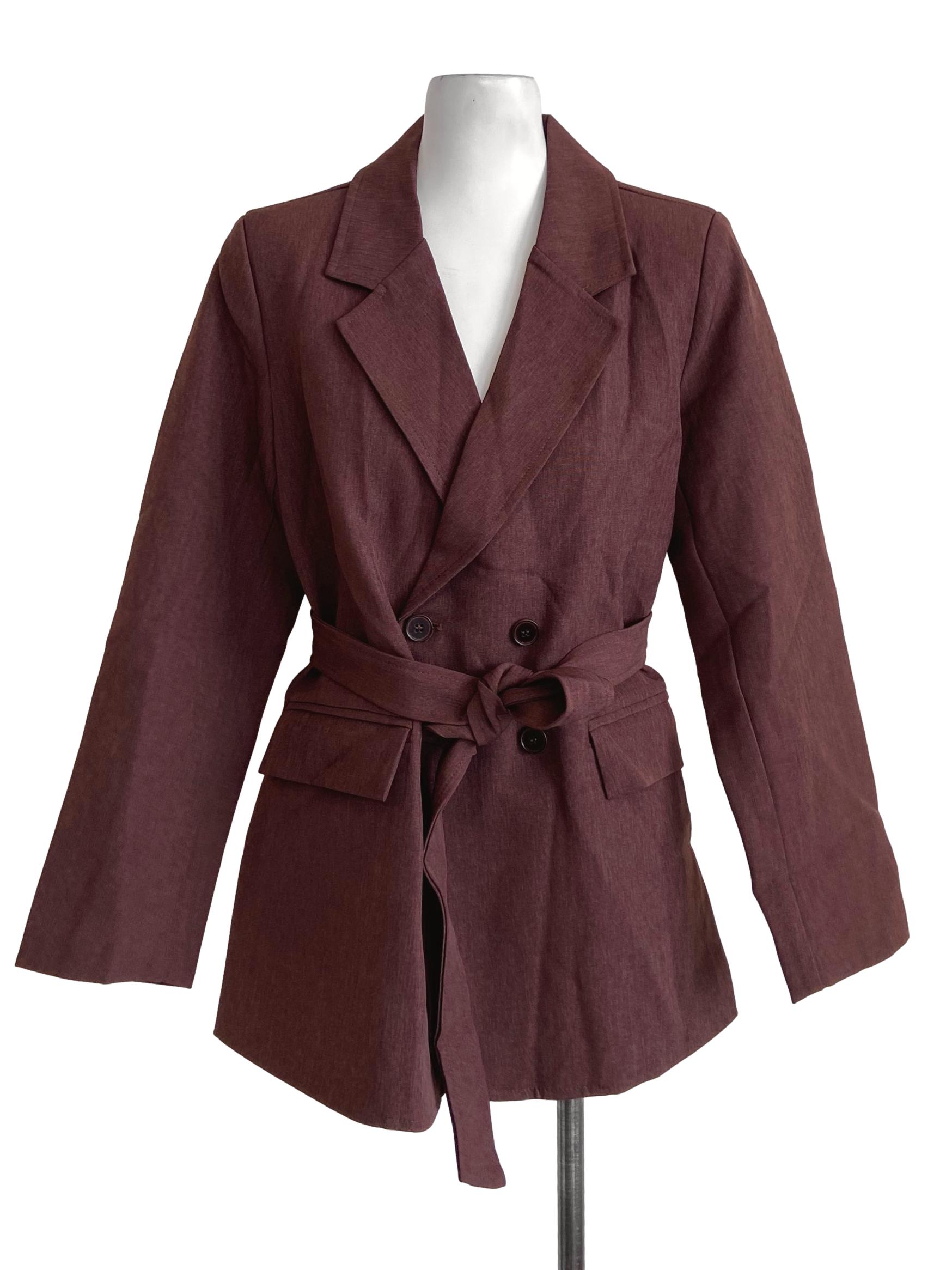 Blush Red Double Breasted Blazers