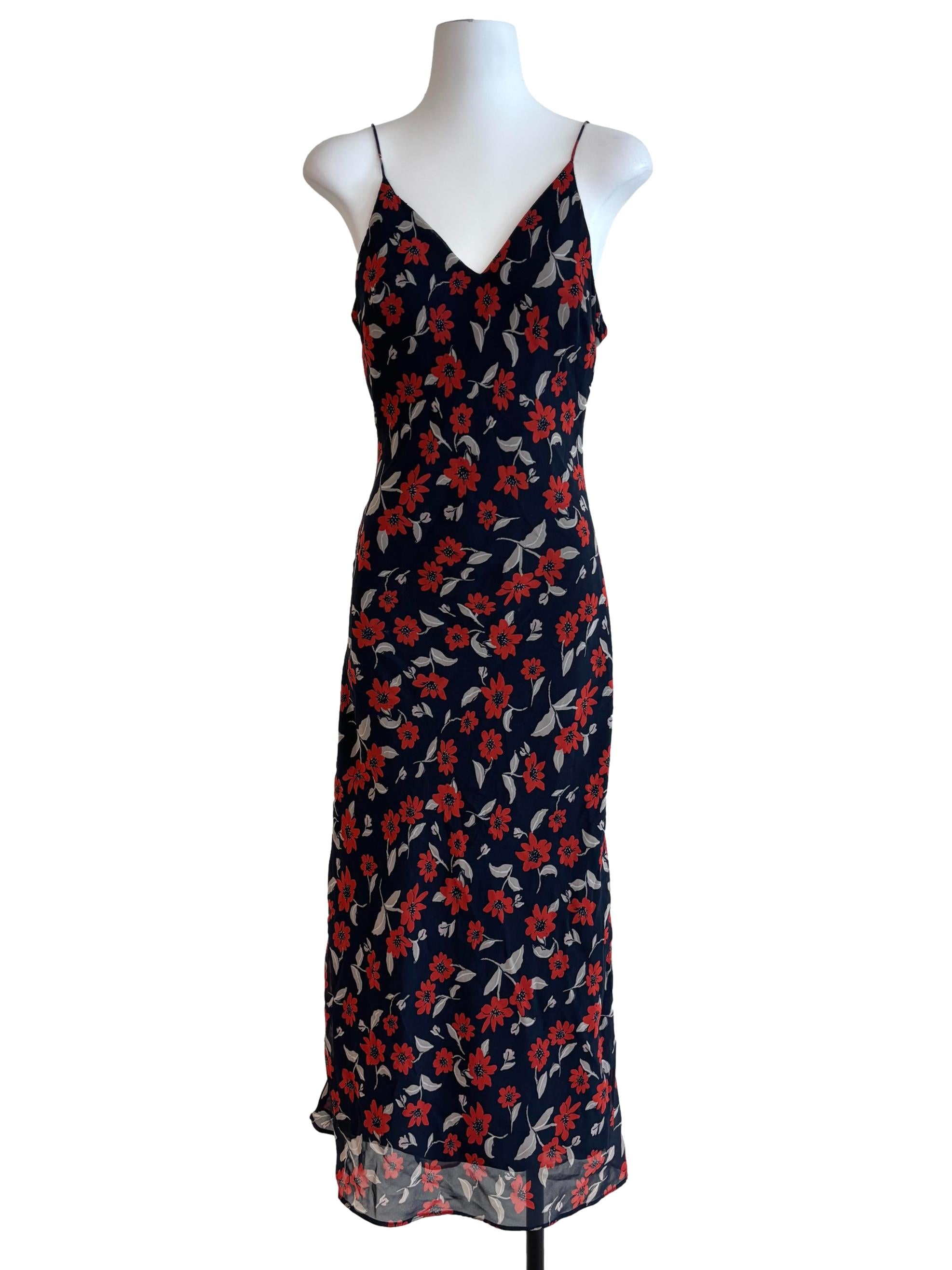 Dark Blue Floral Sun Dress