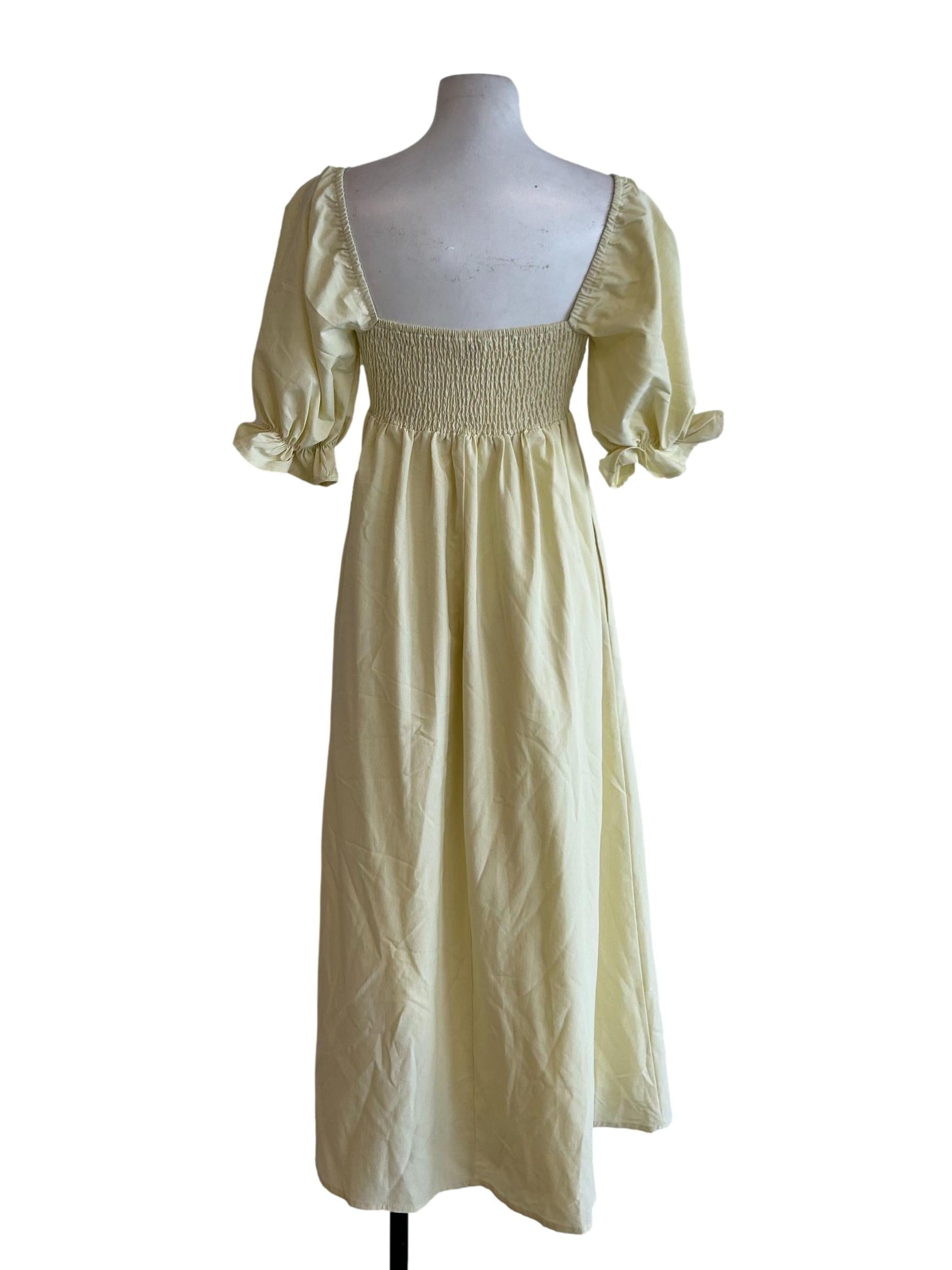 Pastel Yellow Smocked Dress