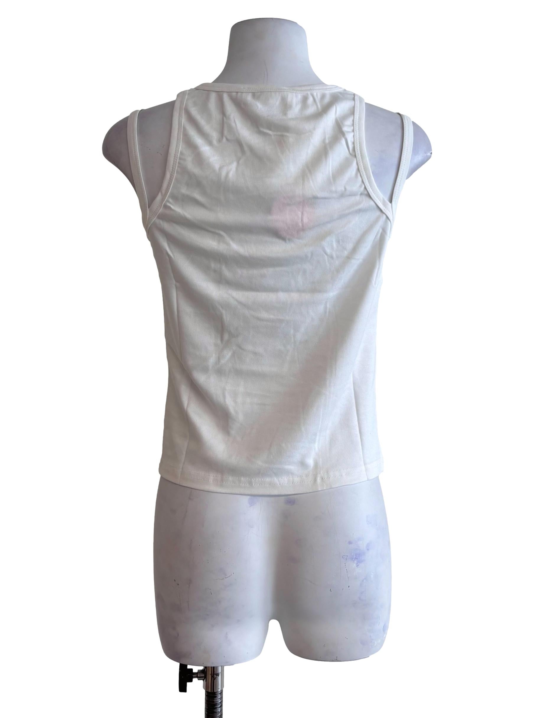 White Jayla Double Strap Tank Top