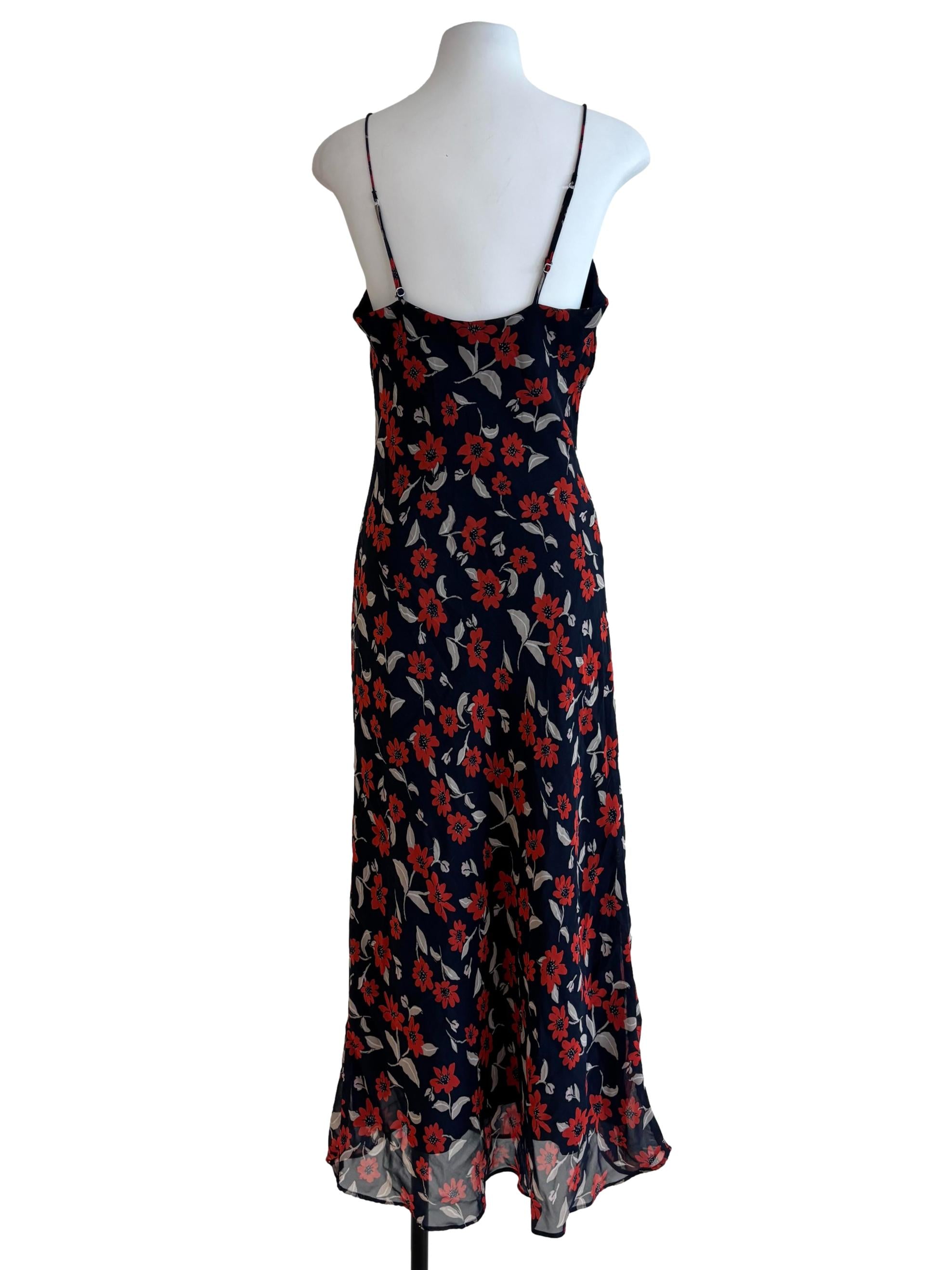 Dark Blue Floral Sun Dress