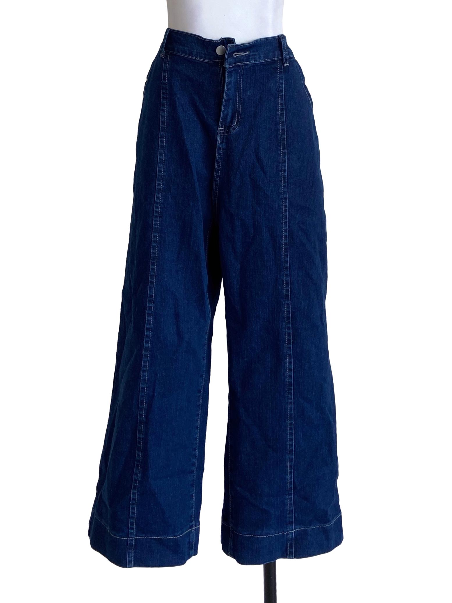 Blue Twill Straight Jeans