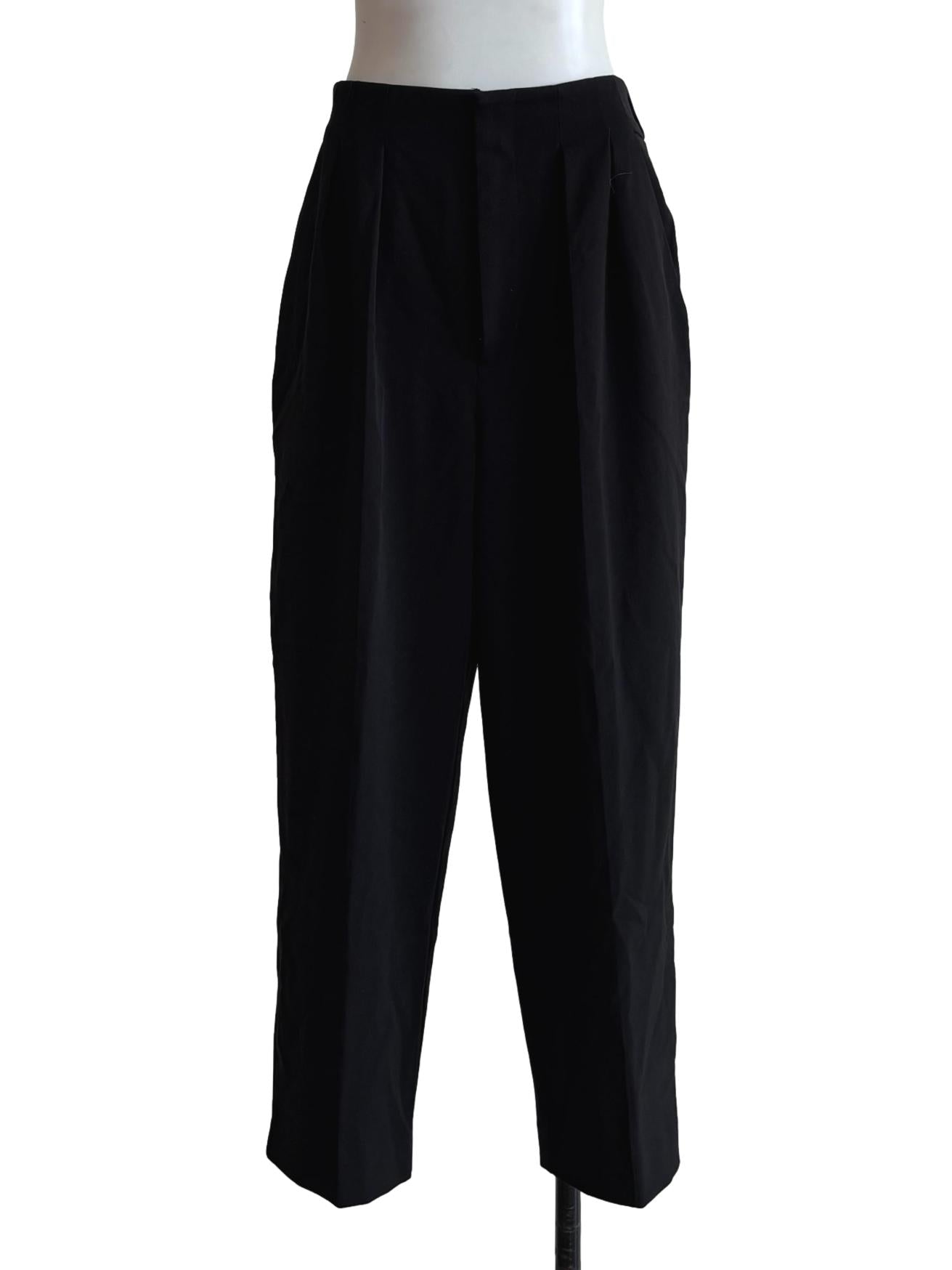Black Relaxed Slim Fit Slacks