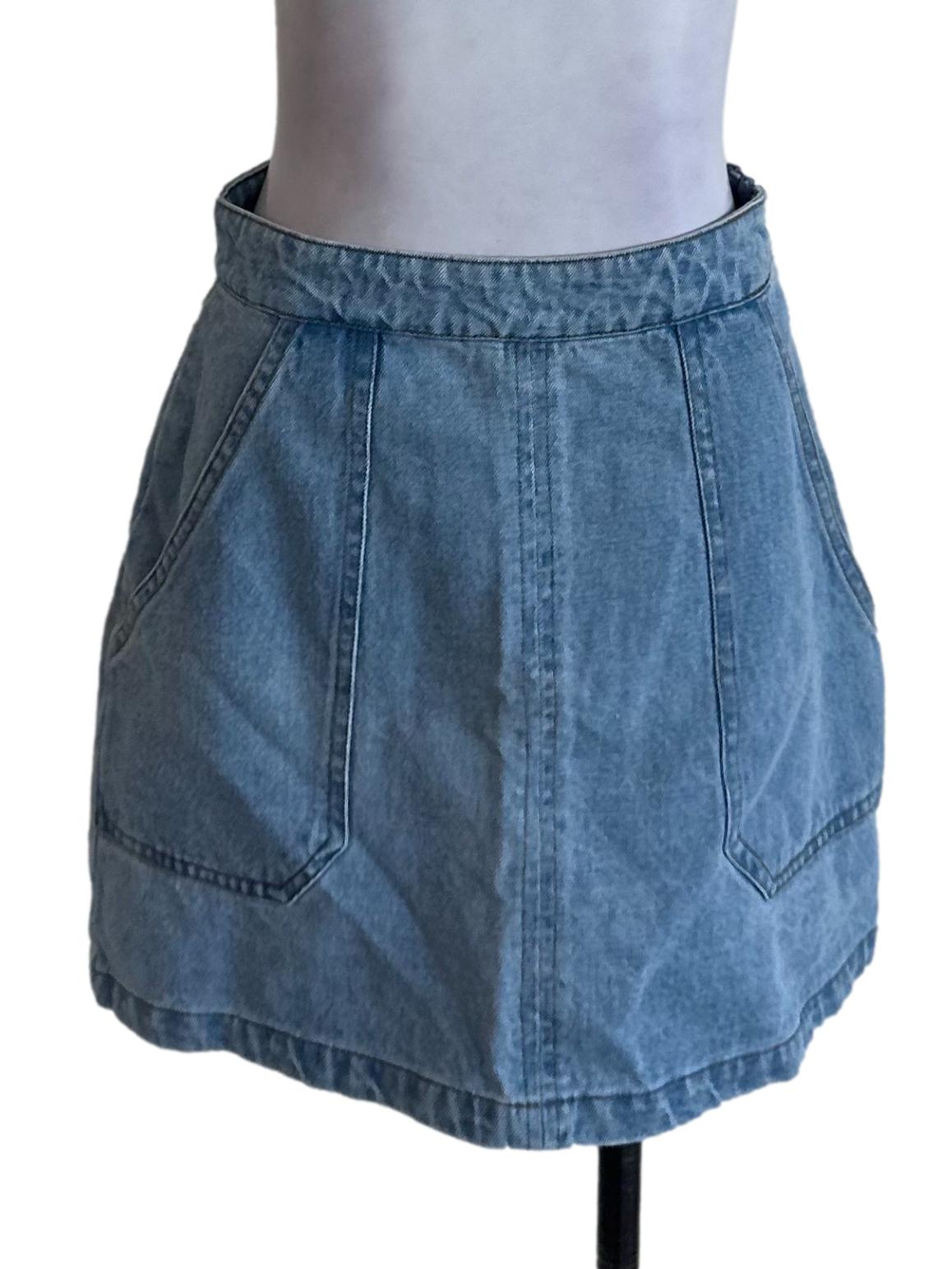 Light Blue Denim Mini Skirt