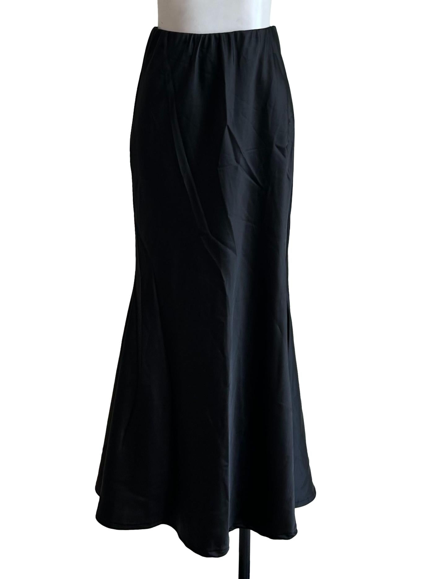 Black Satin Mermaid Skirt