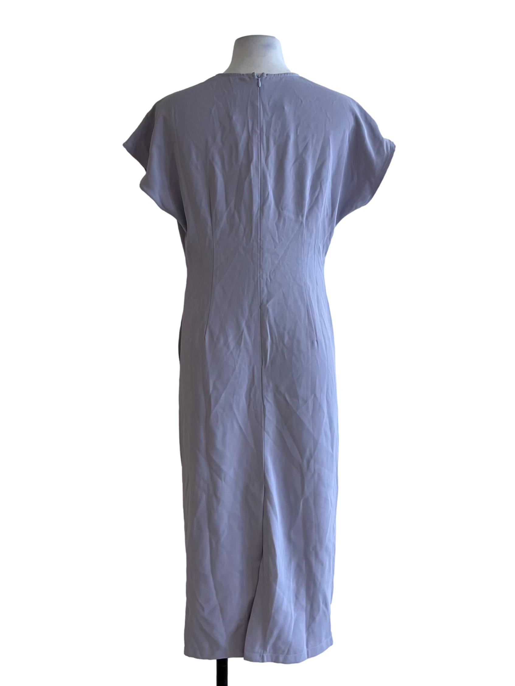 Lavender Purple V-Neckline Empire Dress