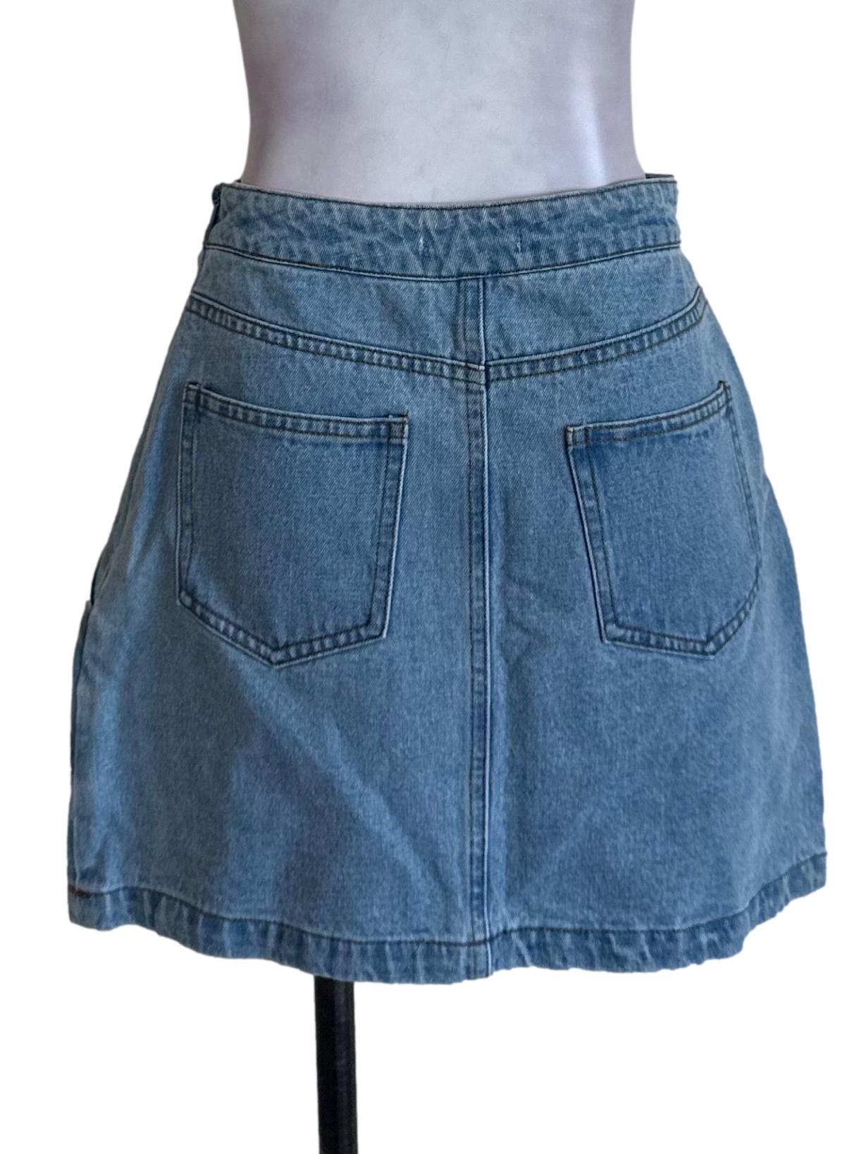 Light Blue Denim Mini Skirt