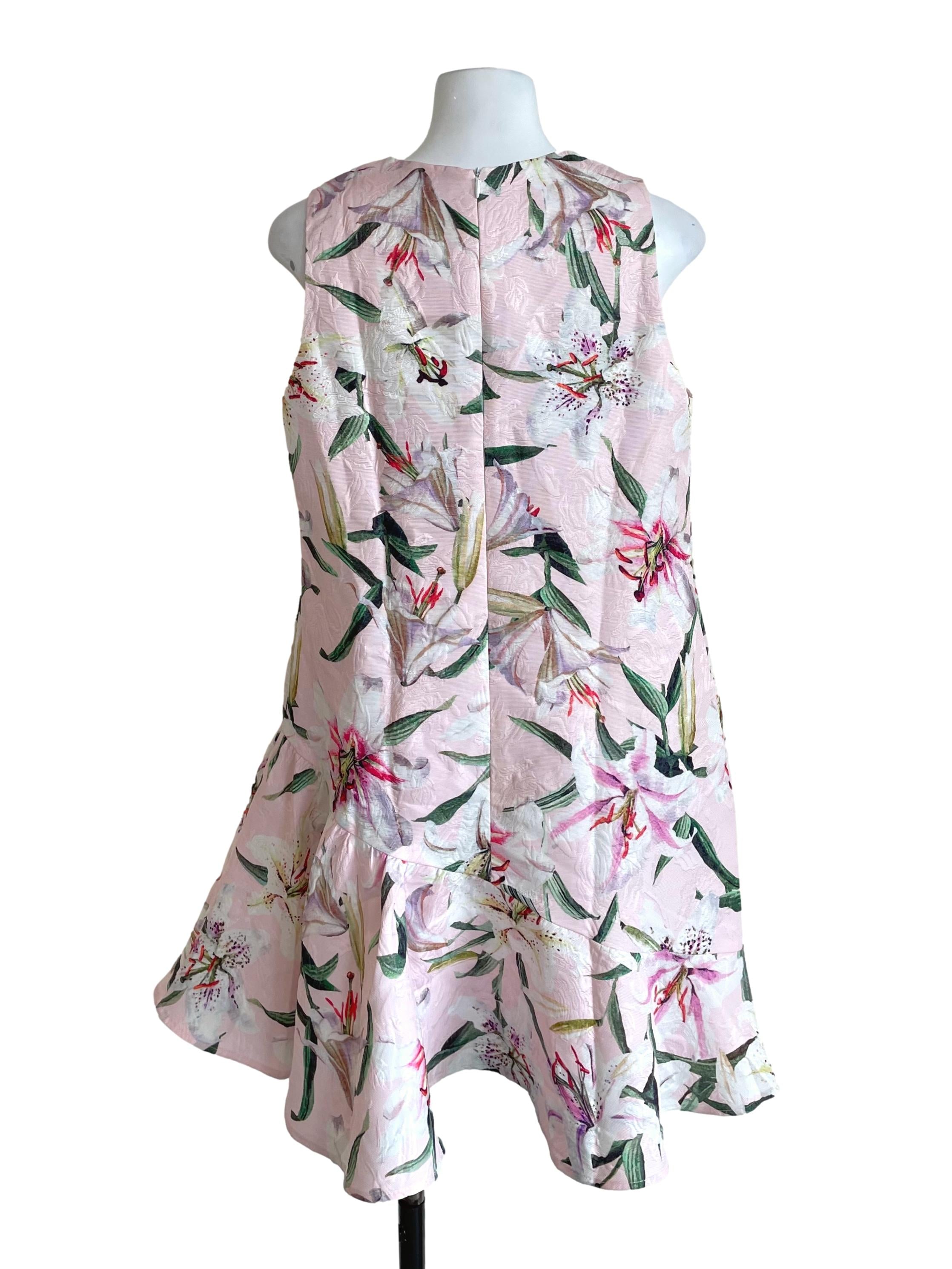 Pastel Pink Floral Tiered Dress