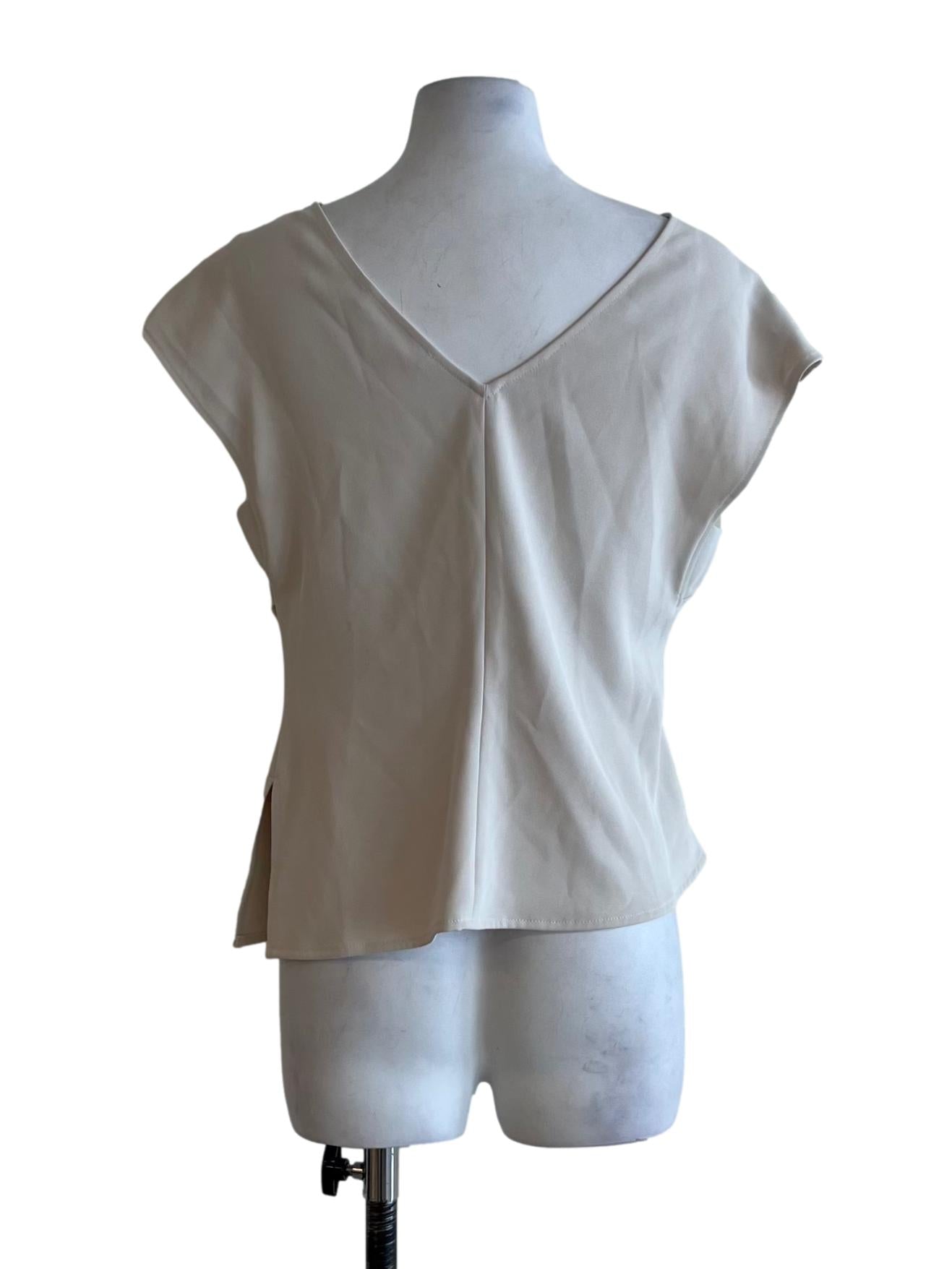 Beige Jewel Neckline Blouse LB