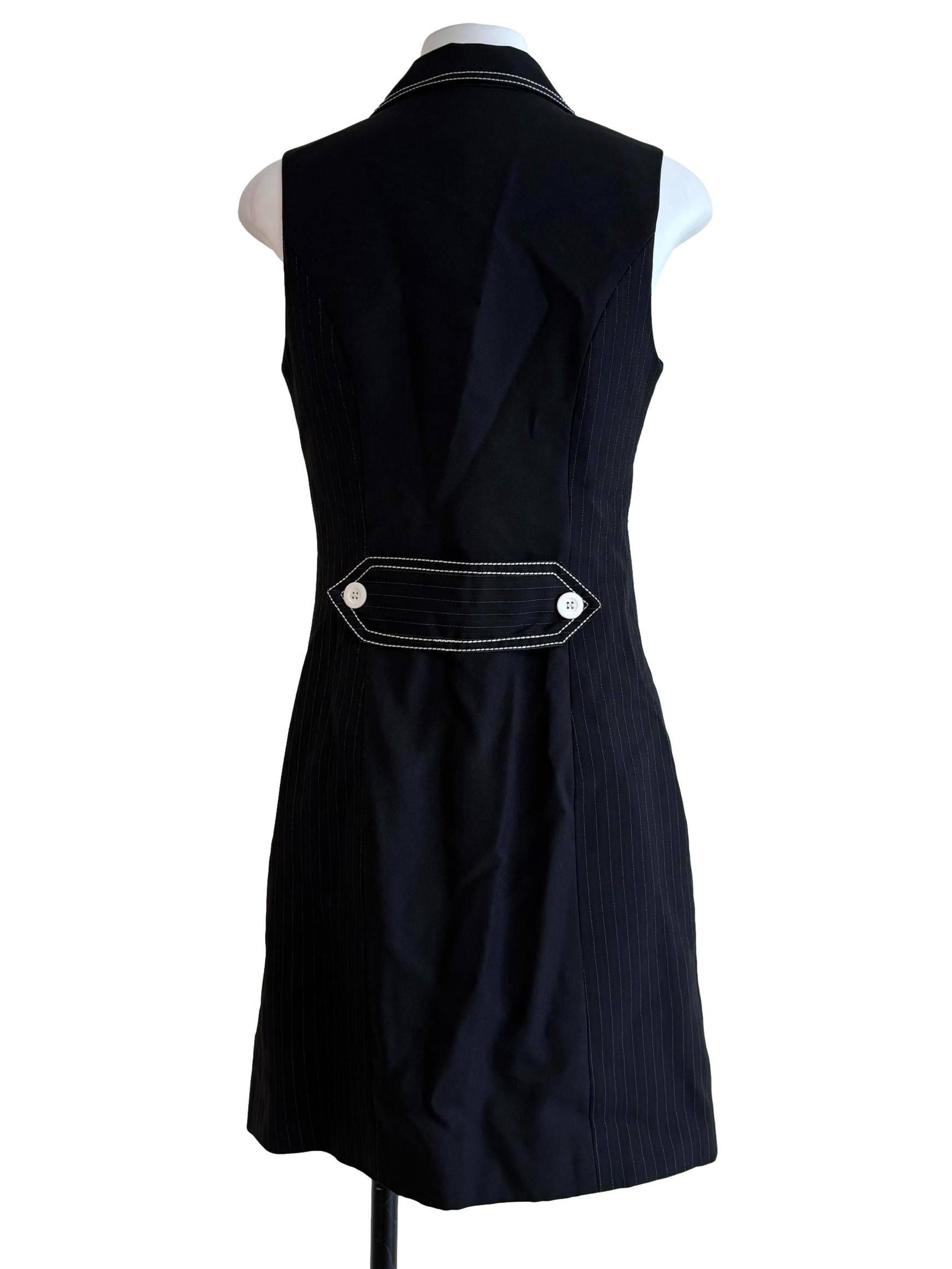 Jet Black Sleeveless Blazer Dress