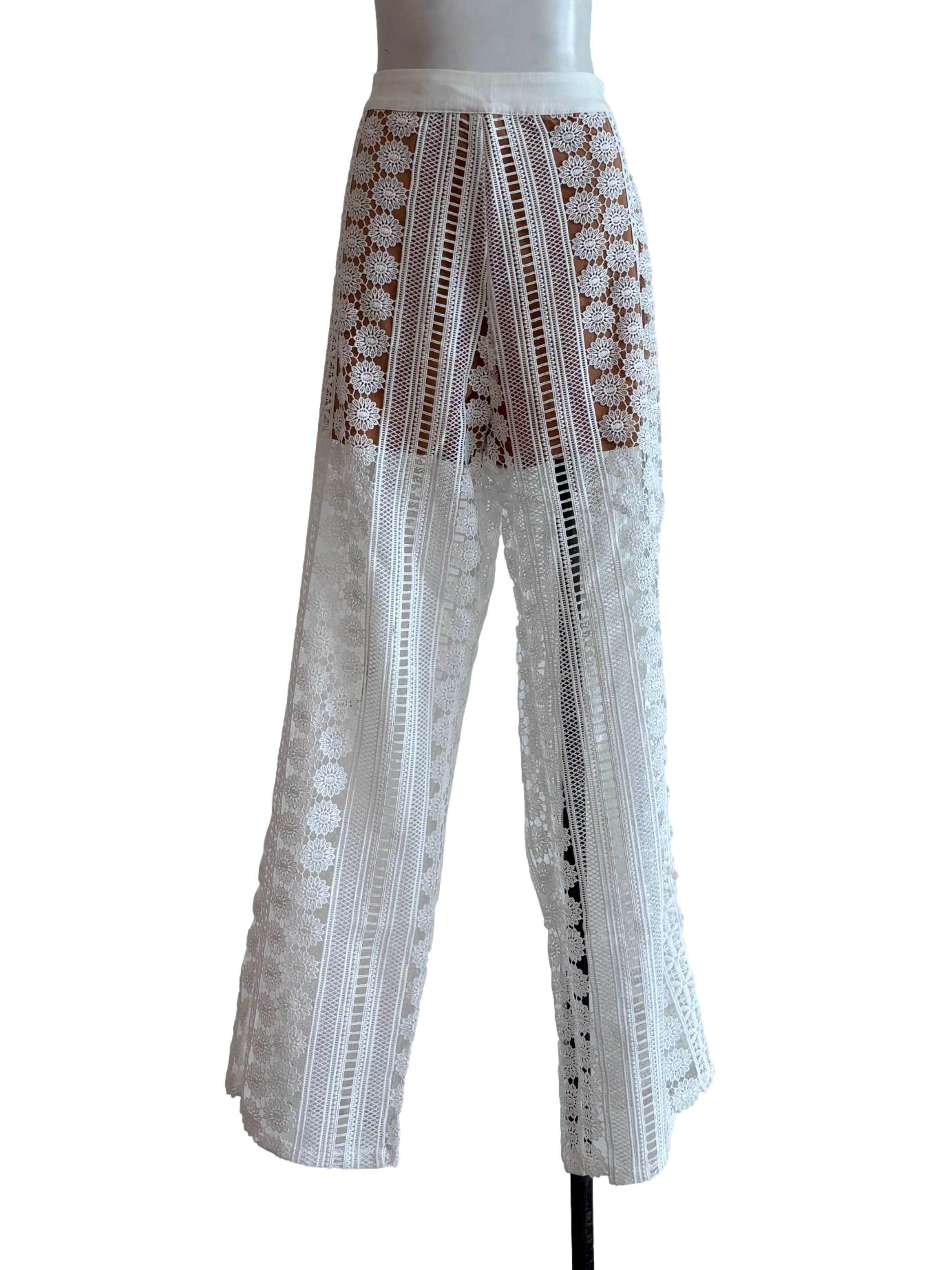 White Lace Pants