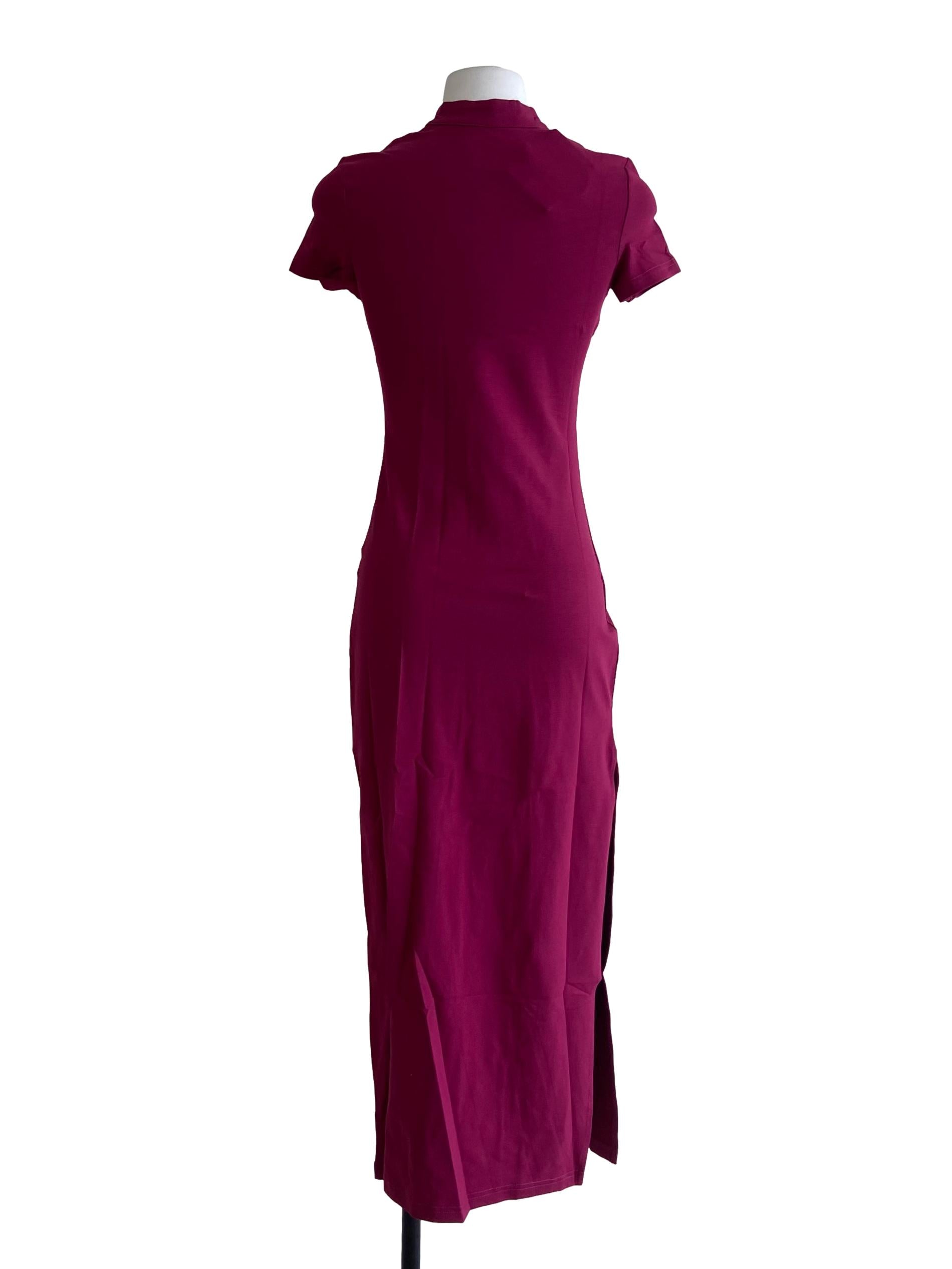 Purple Mae Mandarin Collared Maxi Dress