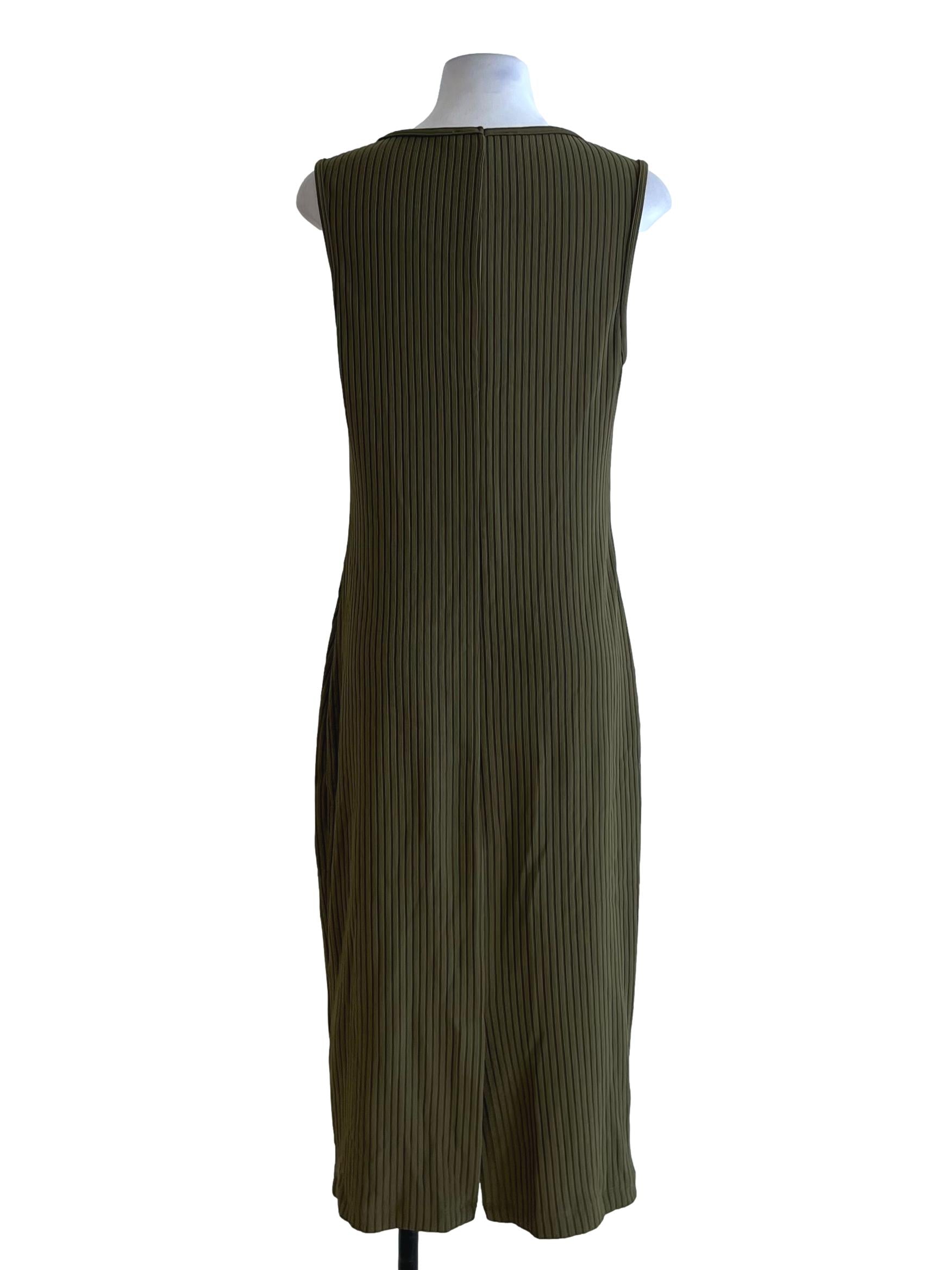 Moss Green Square Neckline Sheath Dress LB