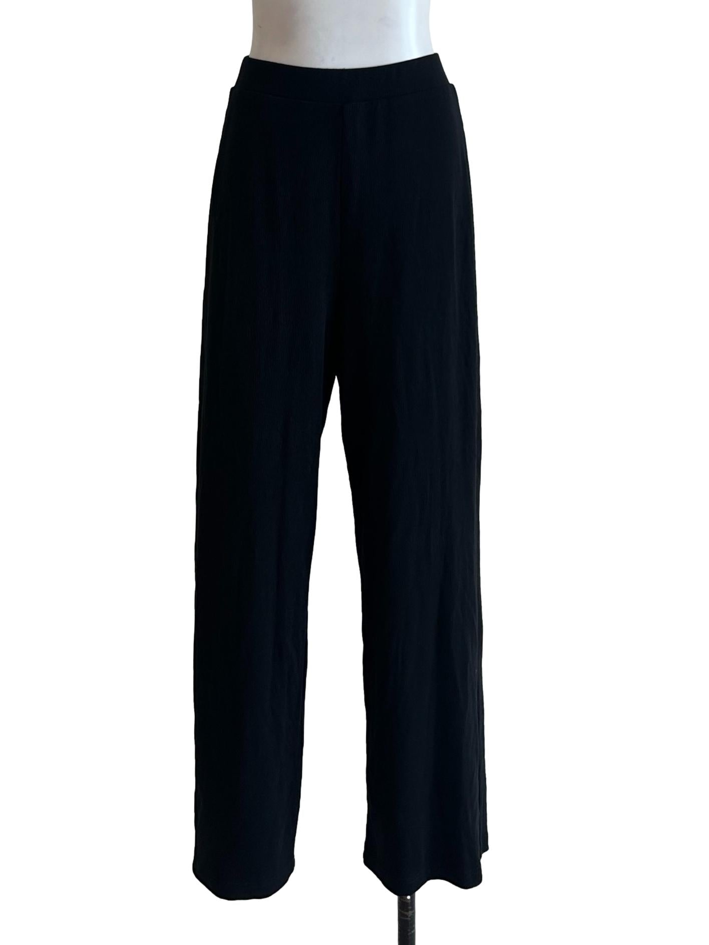 Jade Black Ribbed Pant