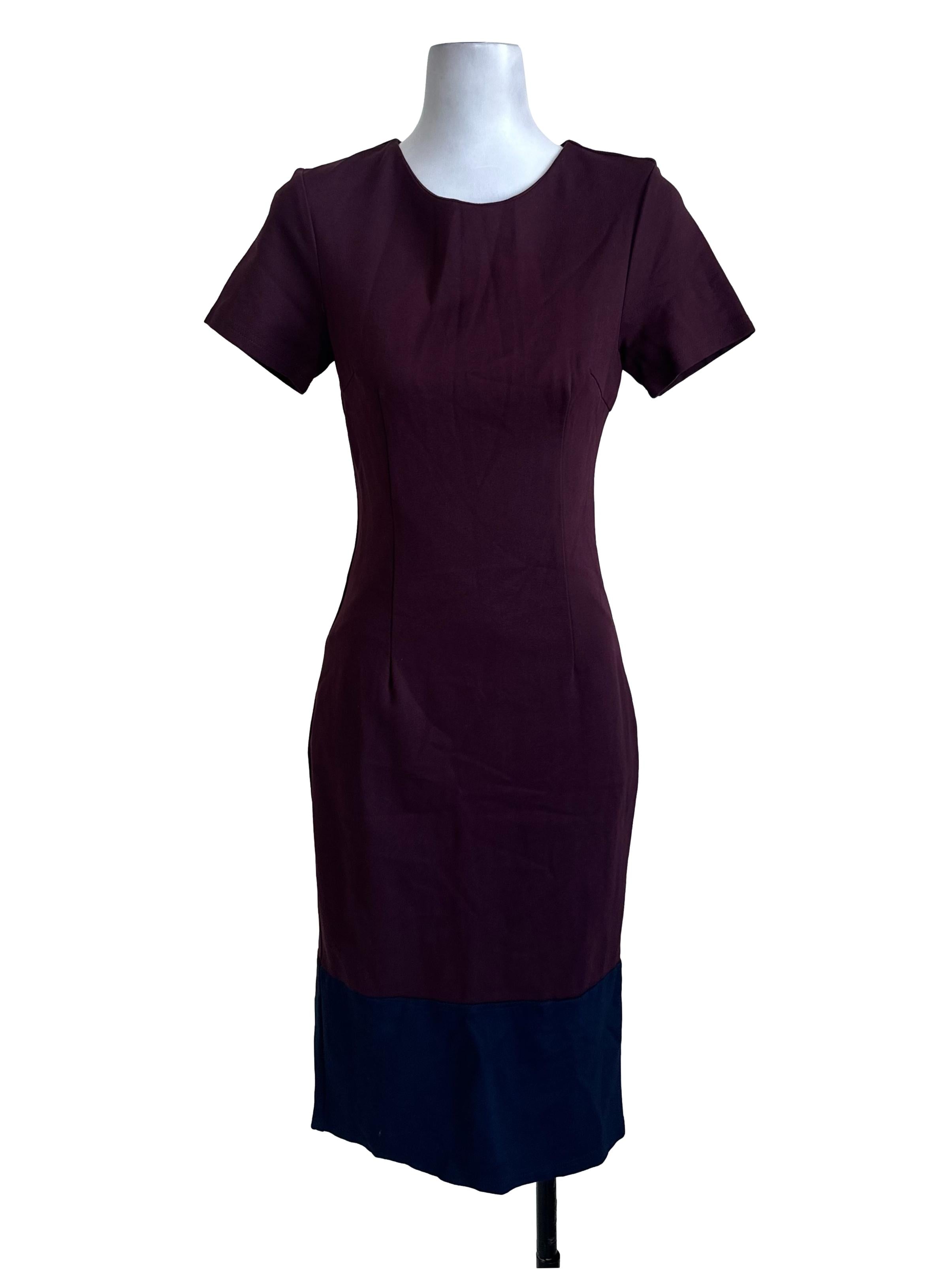Mauve Purple Short Sleeve Sheath Dress