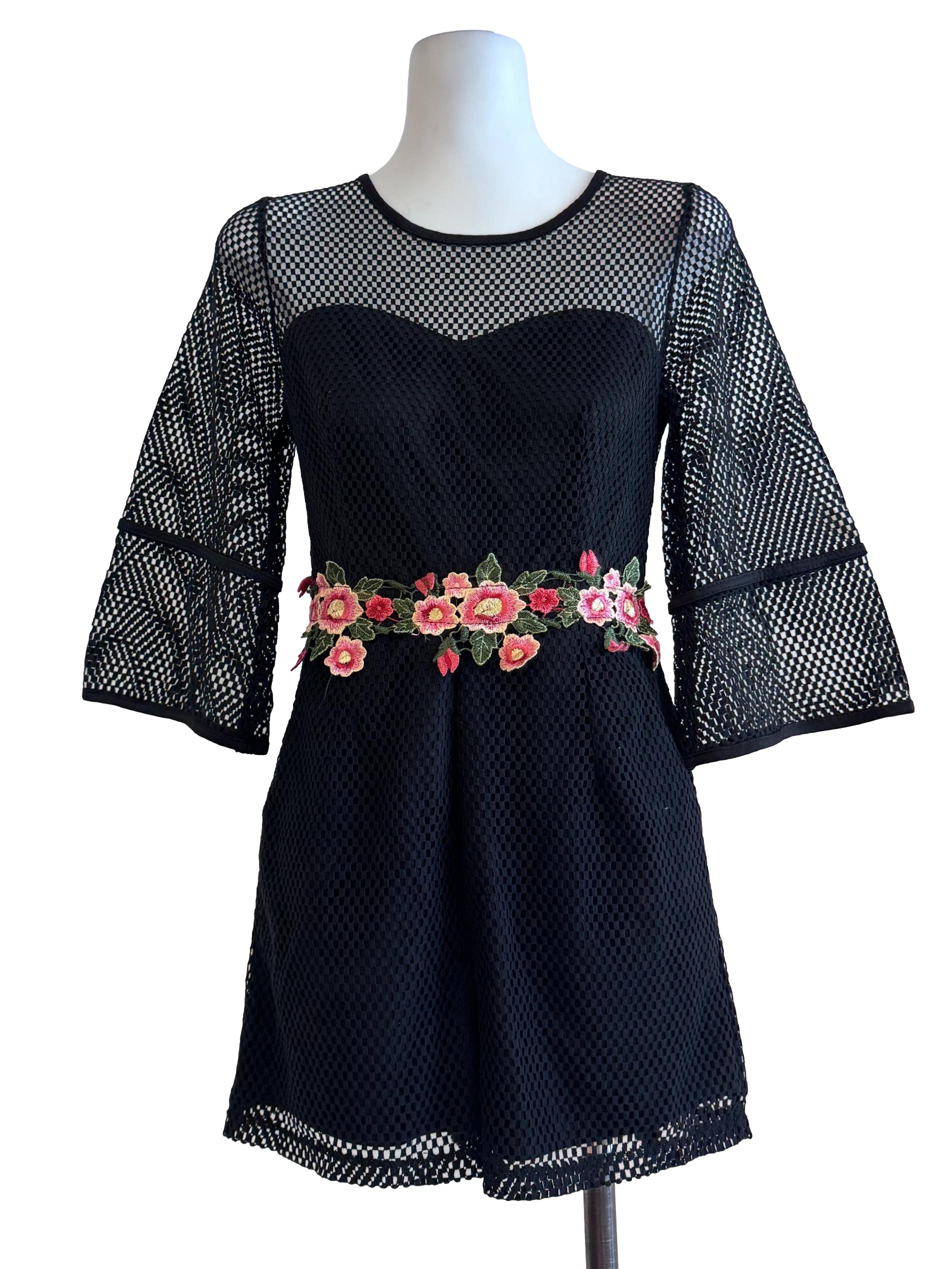 Black Printed Lace Rompers