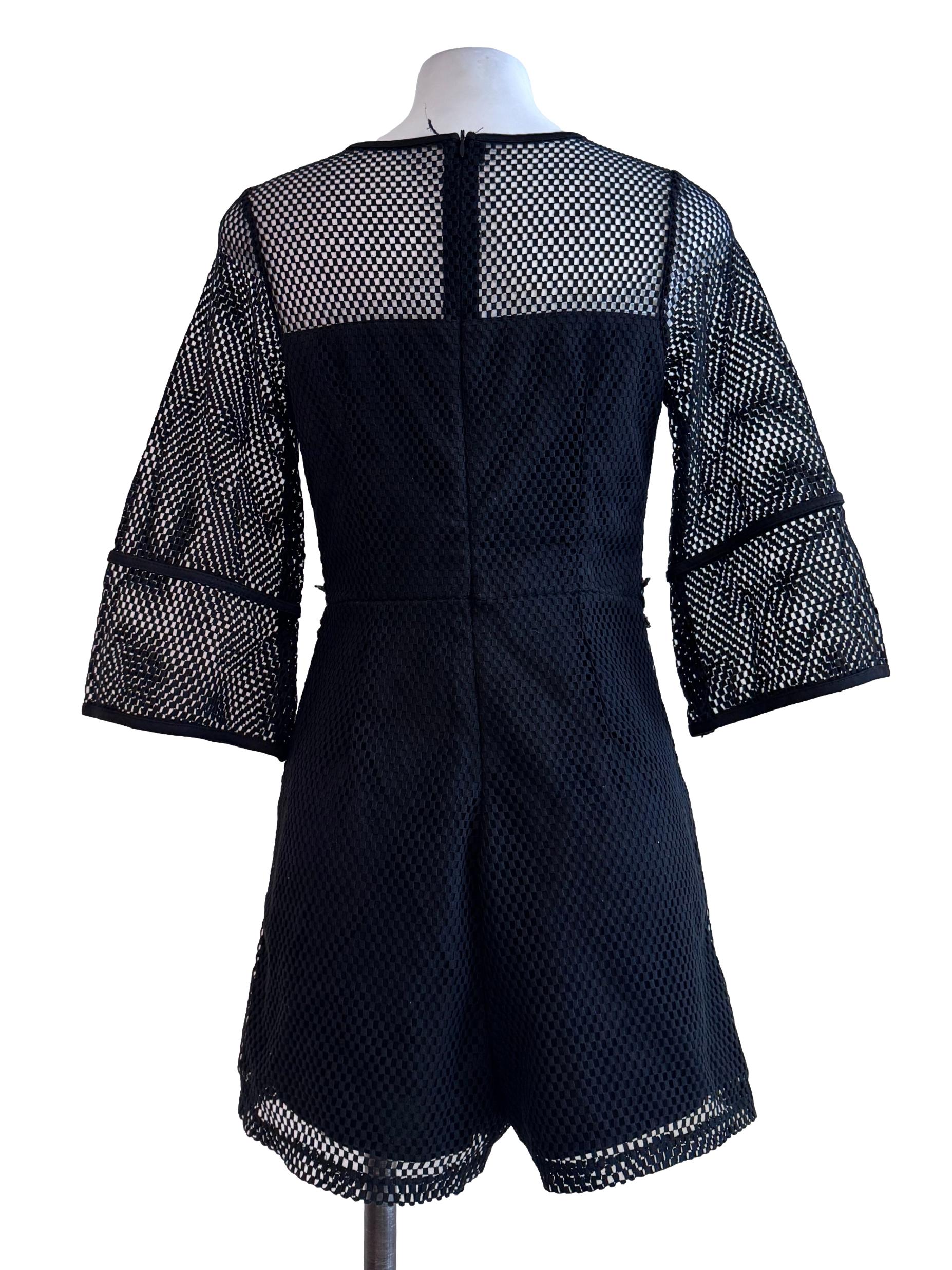 Black Printed Lace Rompers