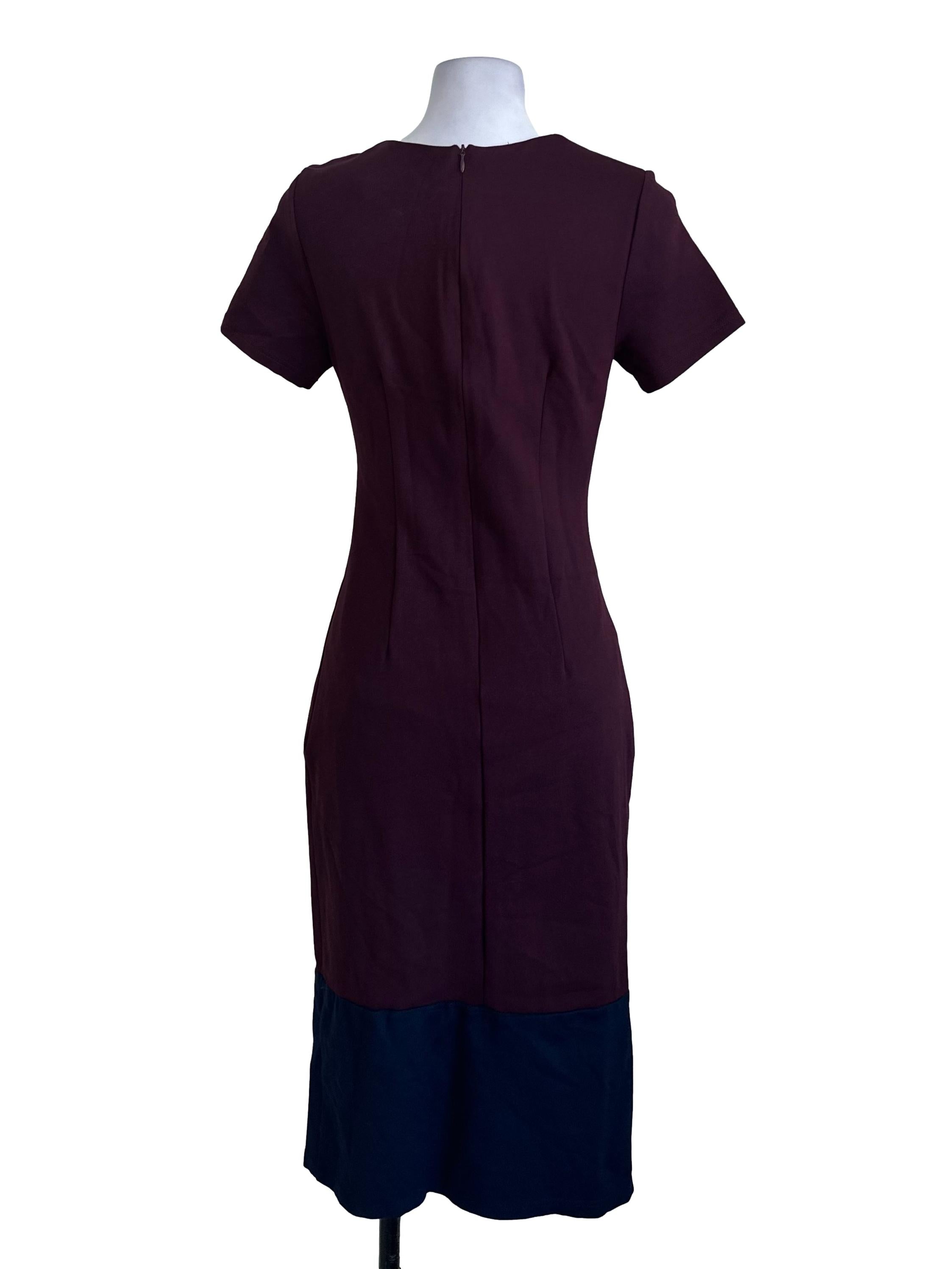 Mauve Purple Short Sleeve Sheath Dress