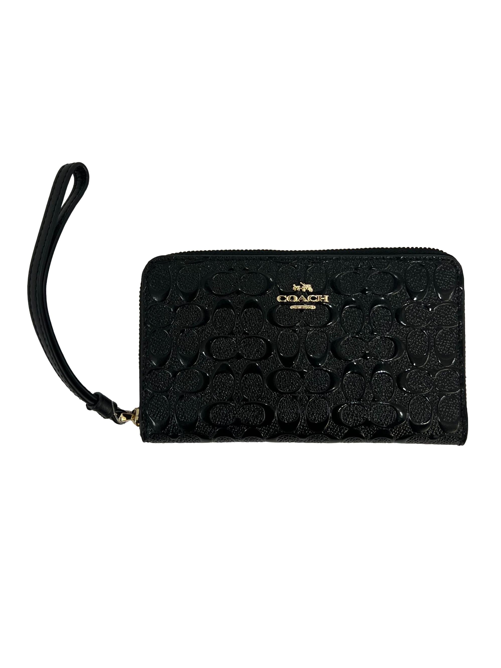 Black Debossed Monogram Long Wallet CSN