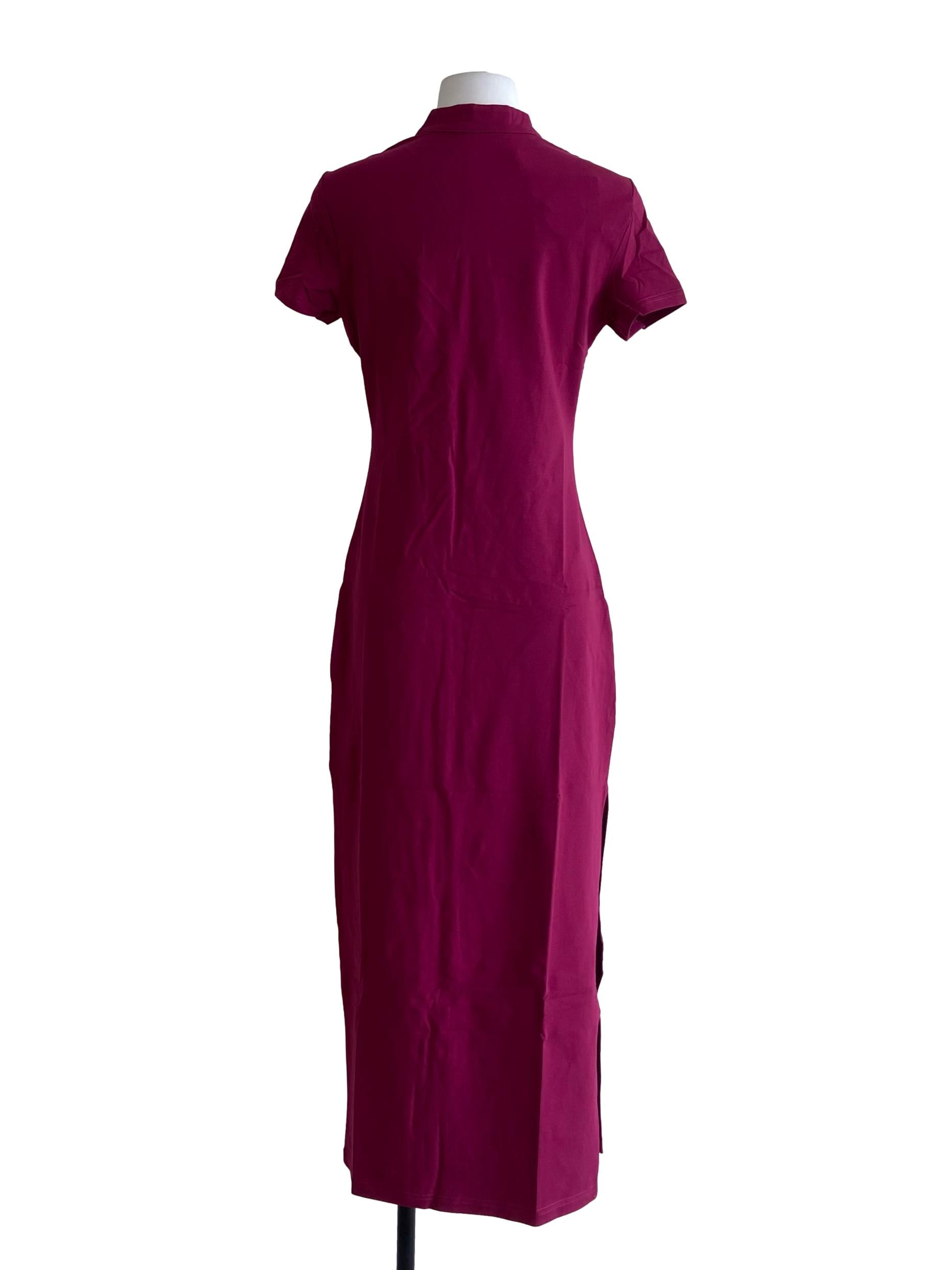 Purple Mae Mandarin Collared Maxi Dress