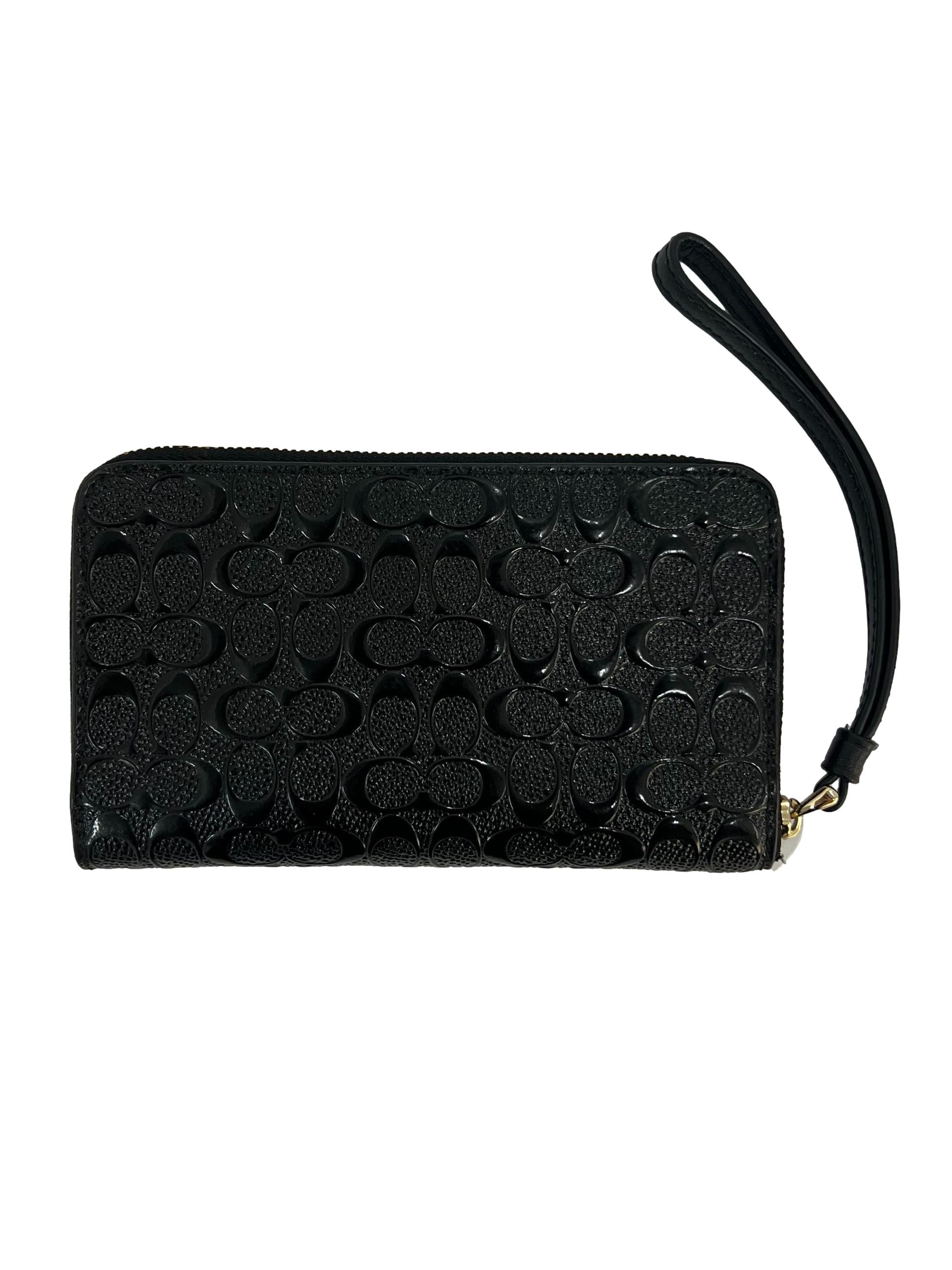Black Debossed Monogram Long Wallet CSN