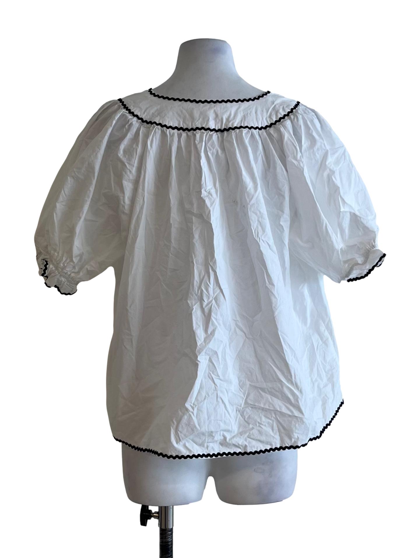 White V-Neckline Blouse LB