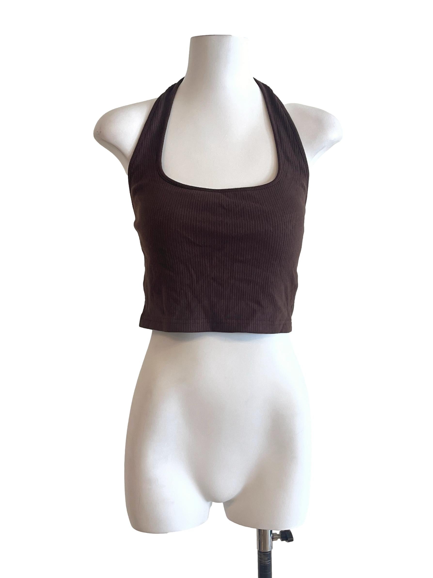 Walnut Brown Halter Strap Top