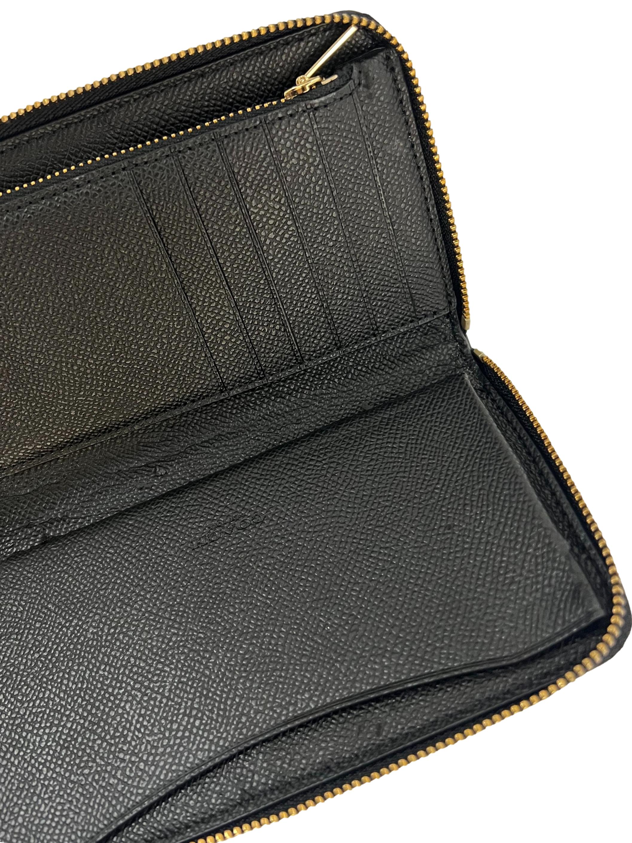 Black Debossed Monogram Long Wallet CSN