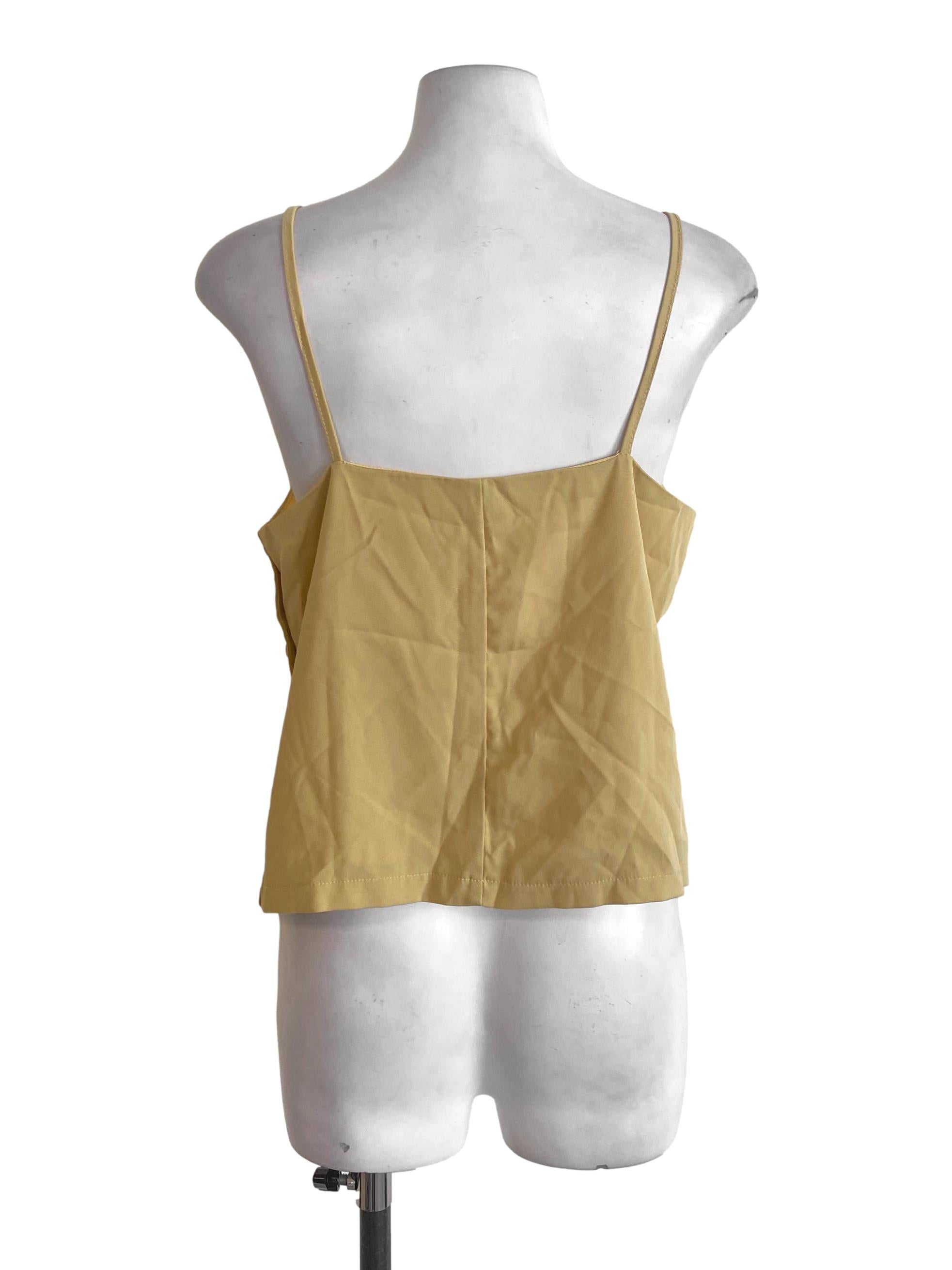 Tuscan Sun Yellow Sweetheart Neck Babydoll Top